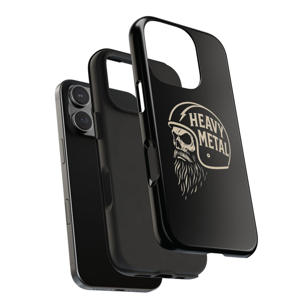Heavy Metal Skull Tough Phone Case | Biker Helmet Skull Graphic Phone Case