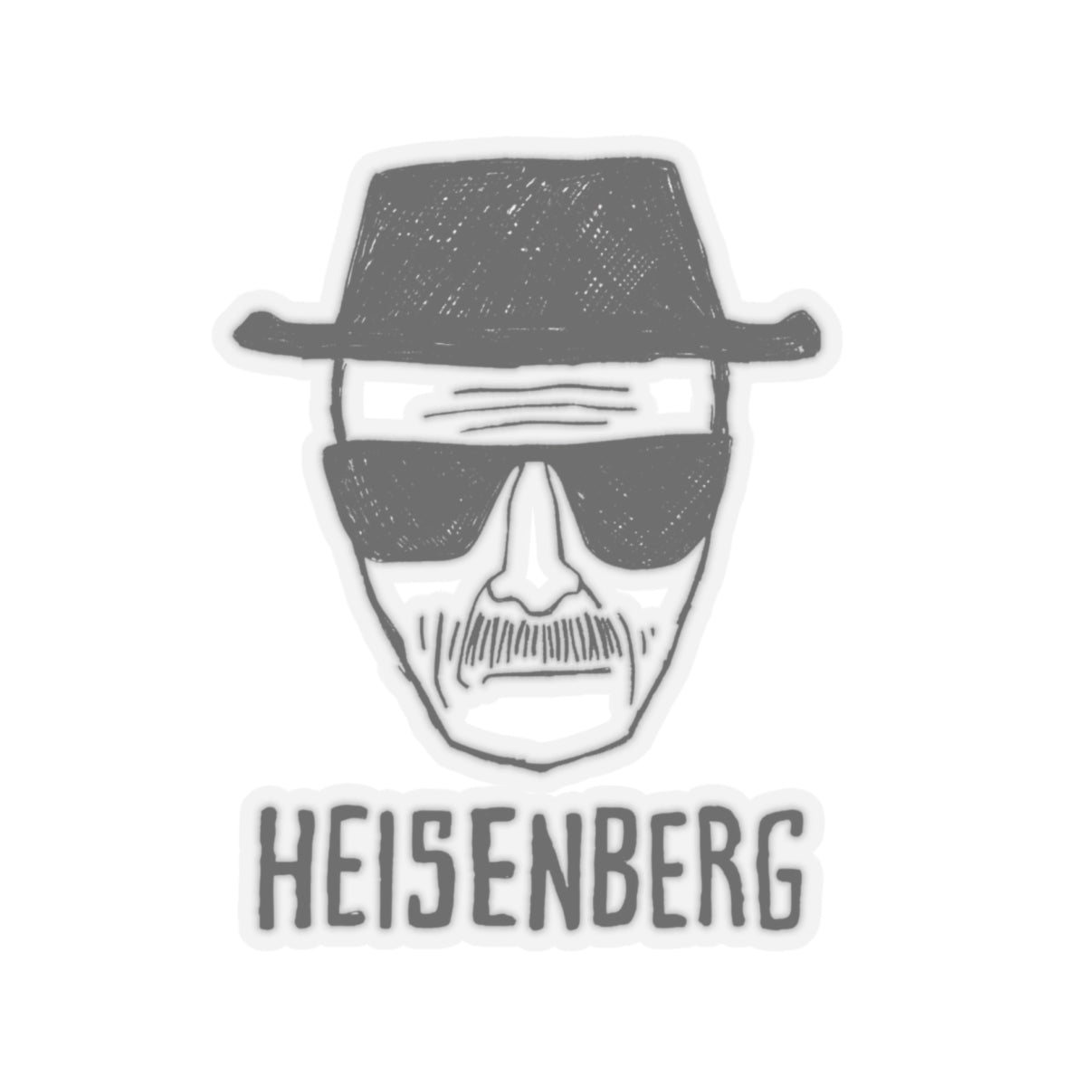 Breaking Bad Heisenberg Custom Sticker With Walter White illustration (4 Sizes)