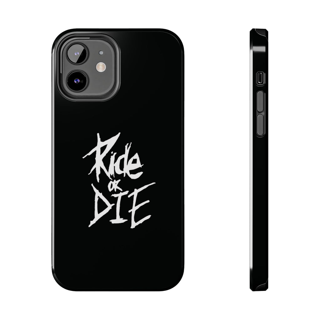Ride or Die Skull Tough Phone Case | Edgy Script Biker Style Phone Case