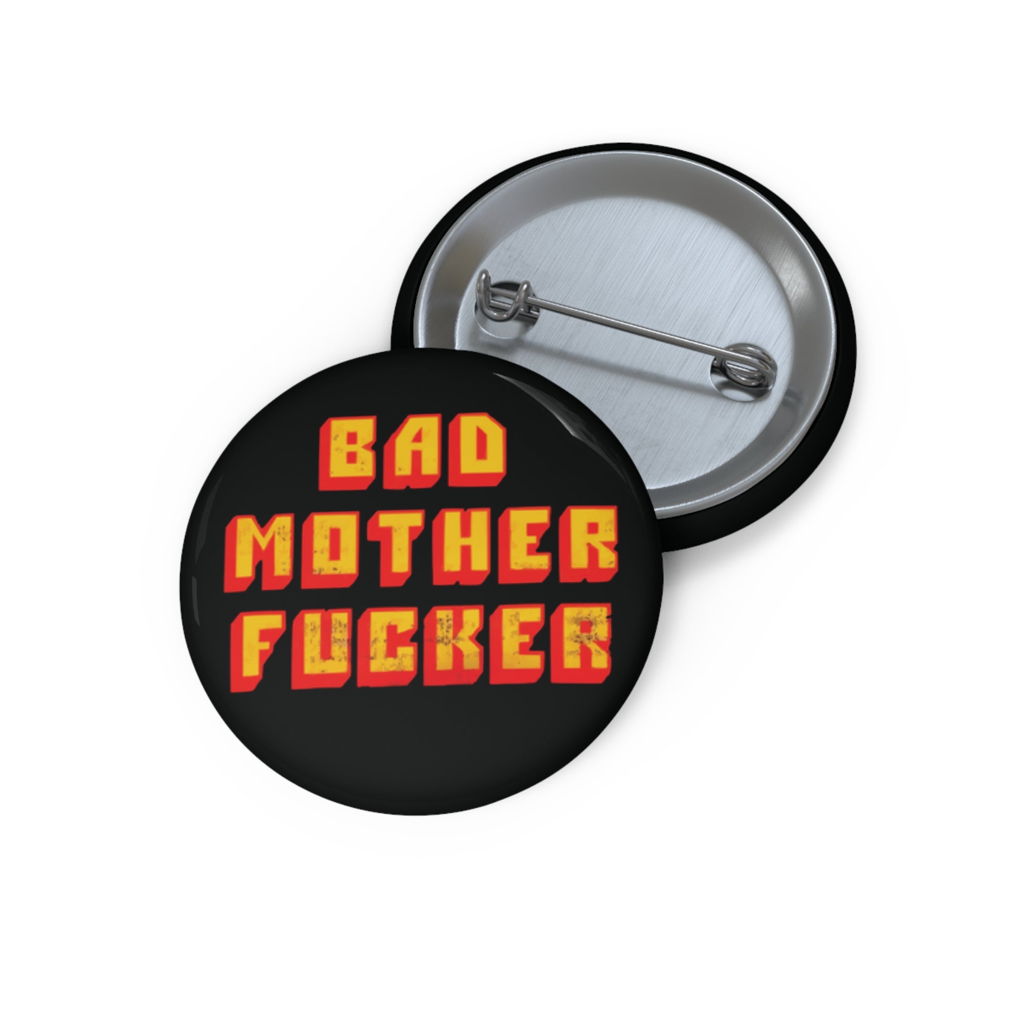 Bad Mother F*cker Pin Button | Retro Pulp Fiction Style Graphic Pin (3 Sizes)