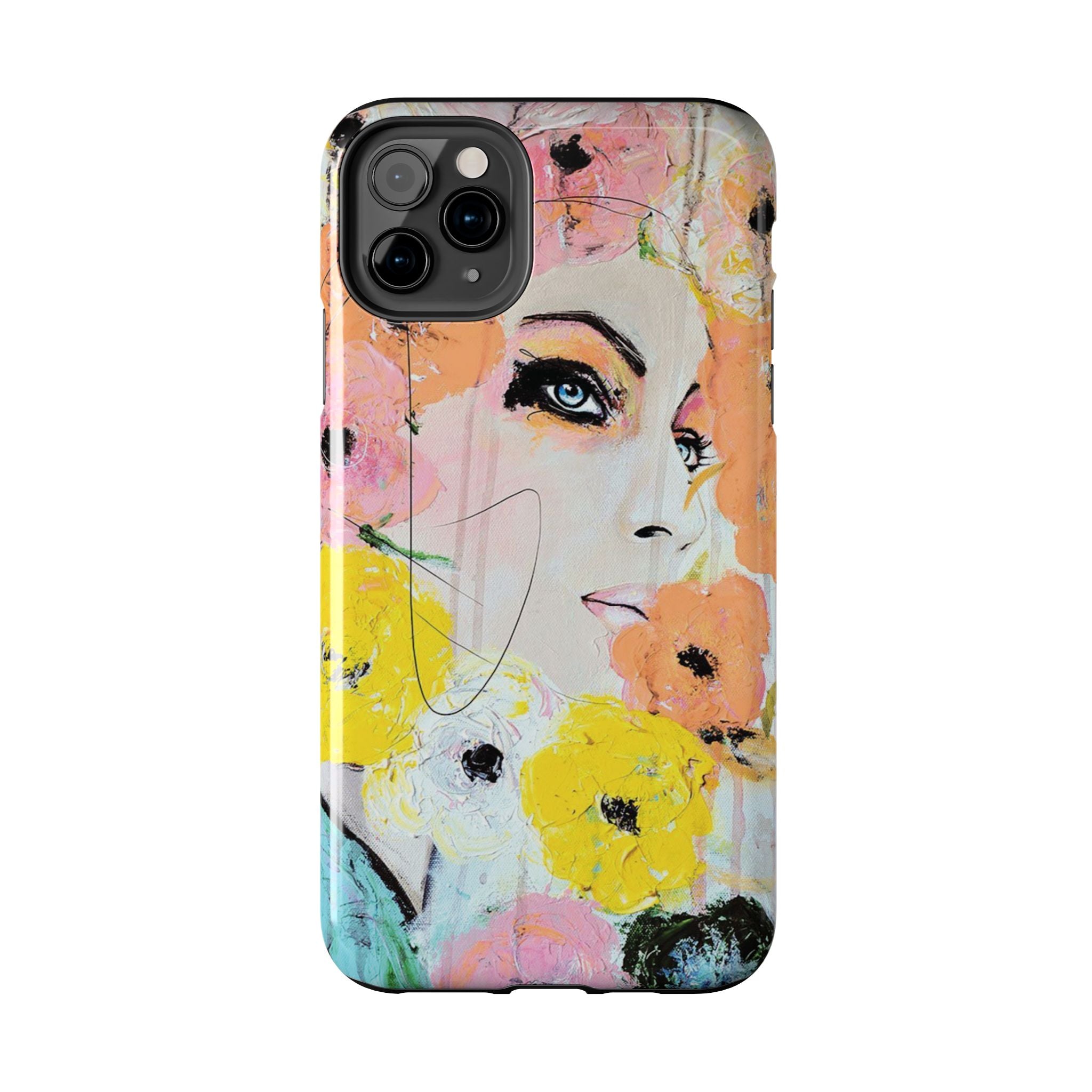 Vogue Inspired Floral Portrait Tough Phone Case | Feminine Fashion Art Phone Case