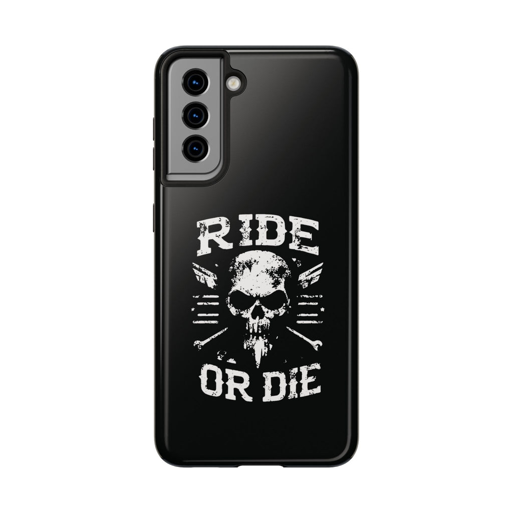 Ride or Die Skull Tough Phone Case | Biker Skull Graphic Phone Case