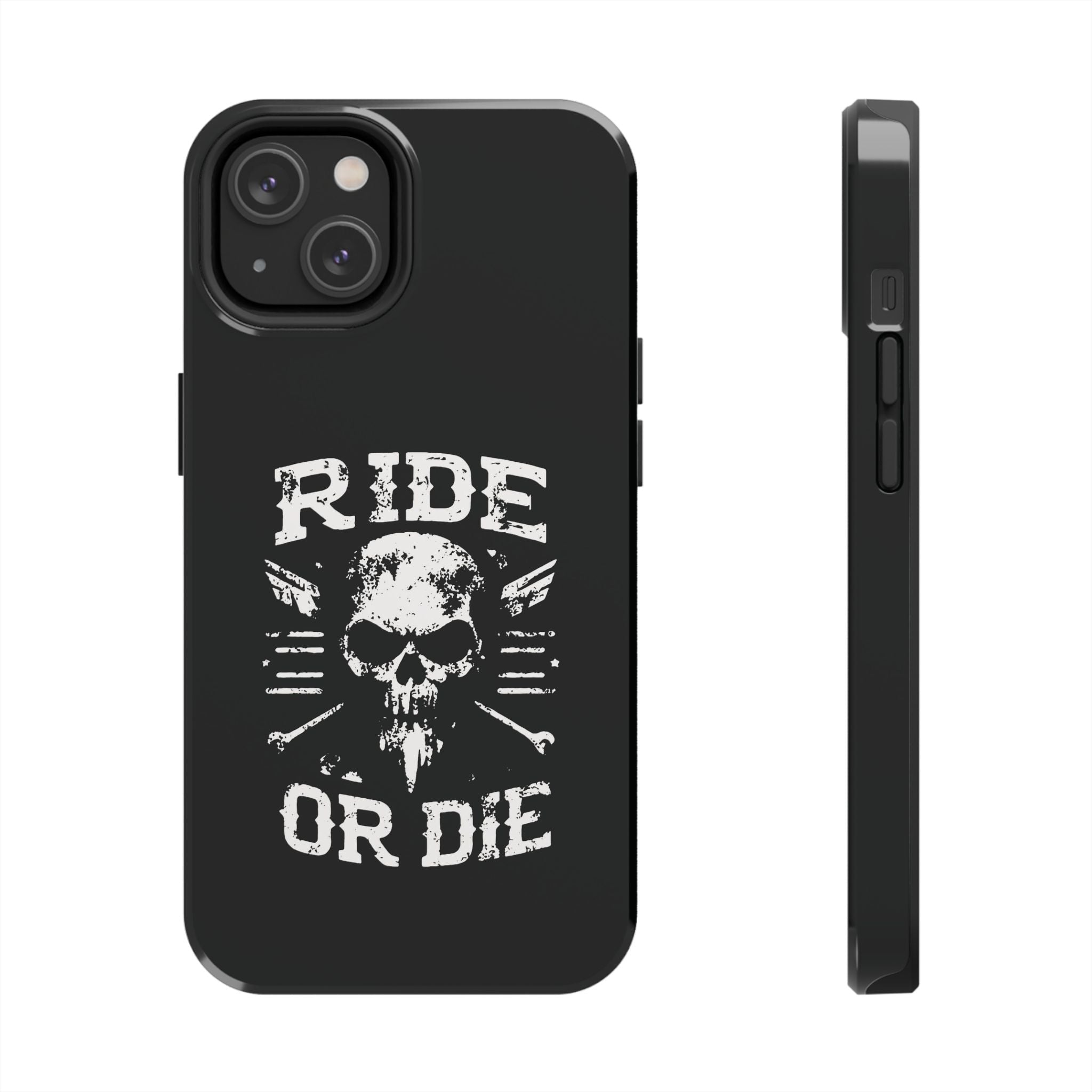 Ride or Die Skull Tough Phone Case | Biker Skull Graphic Phone Case