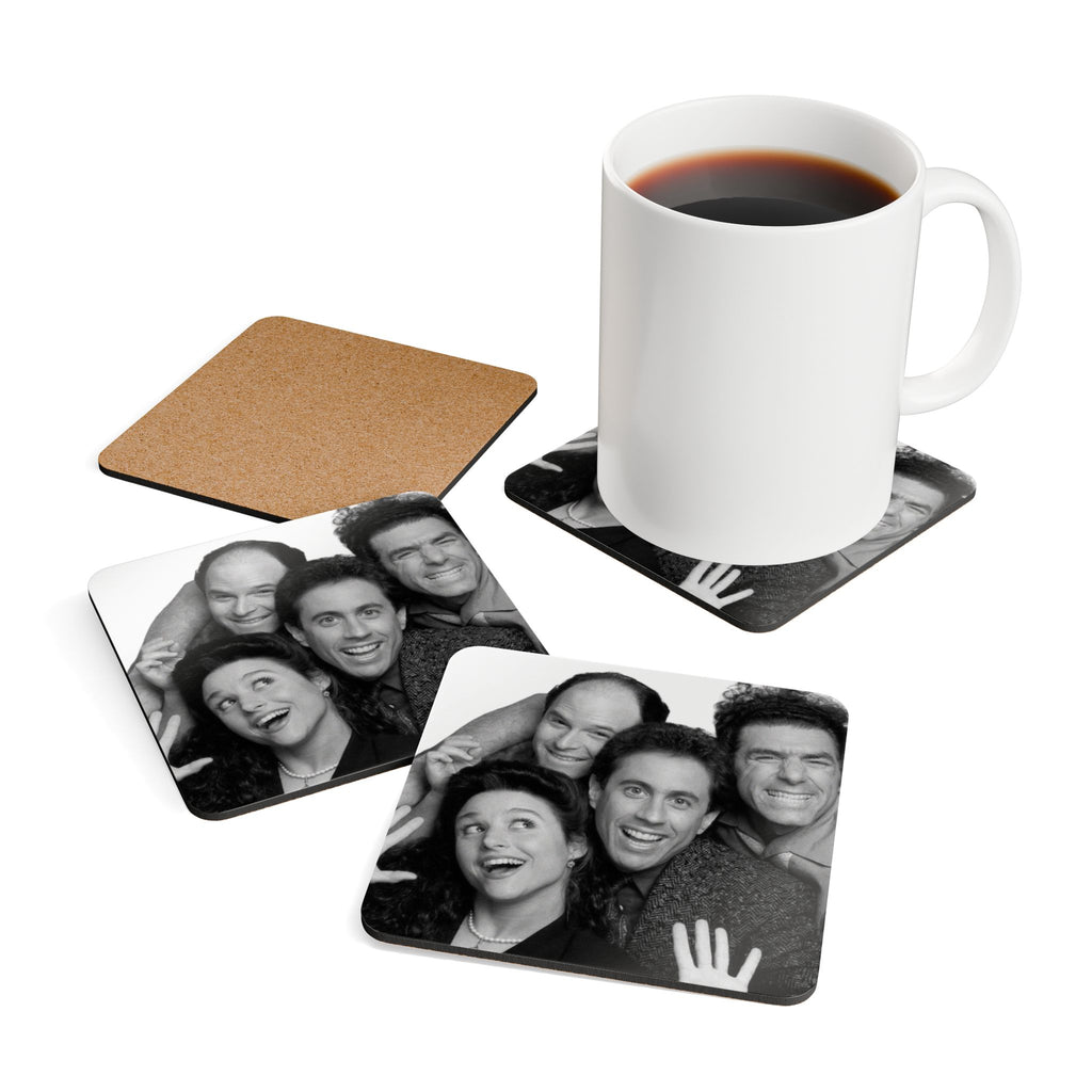 Seinfeld TV Show Corkback Coaster Set | Classic Sitcom Tribute (4 Pieces)