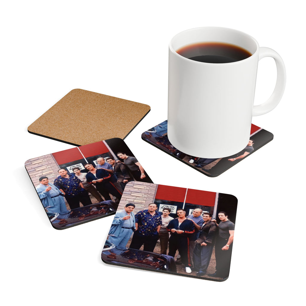 Sopranos TV Series Corkback Coaster Set | Iconic New Jersey Crew Tribute (4 Pieces)