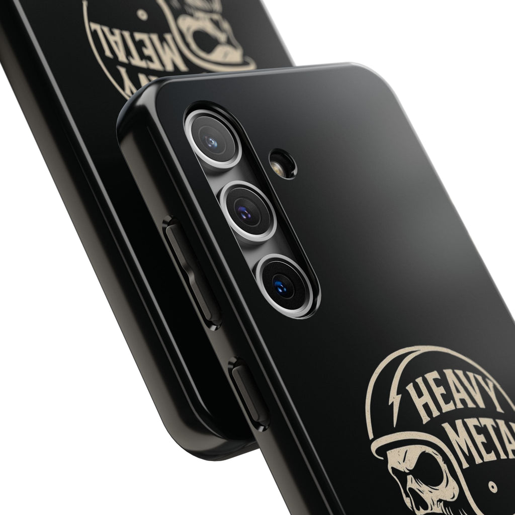 Heavy Metal Skull Tough Phone Case | Biker Helmet Skull Graphic Phone Case