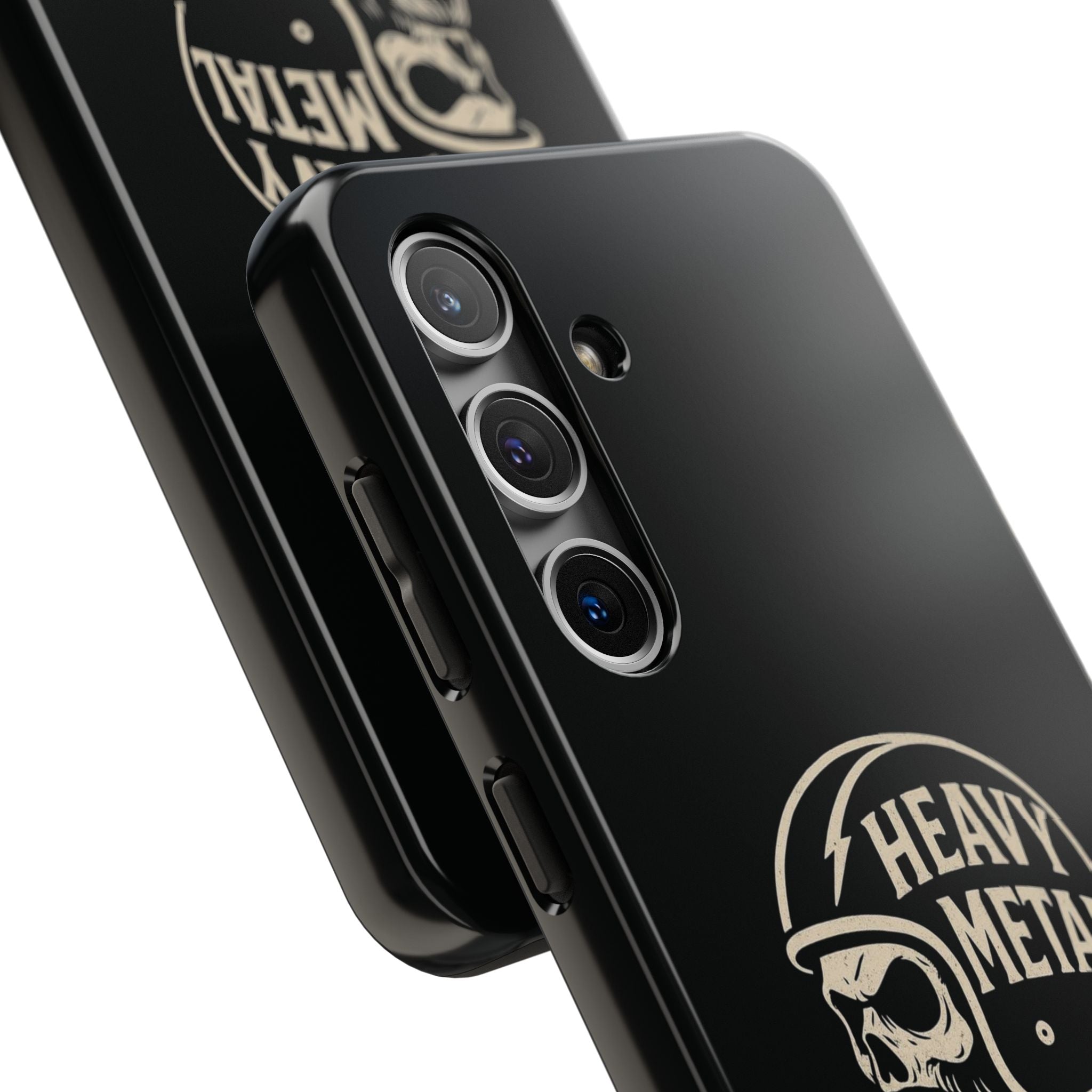 Heavy Metal Skull Tough Phone Case | Biker Helmet Skull Graphic Phone Case