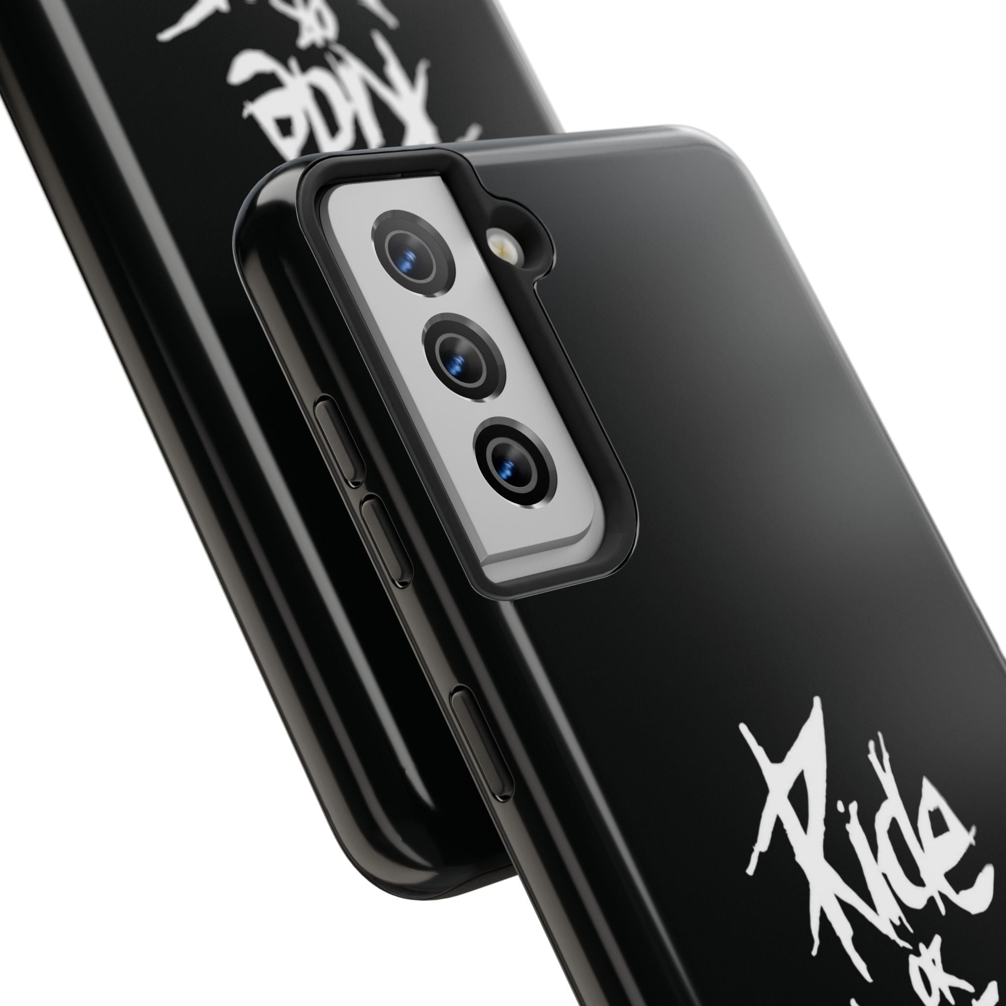 Ride or Die Skull Tough Phone Case | Edgy Script Biker Style Phone Case