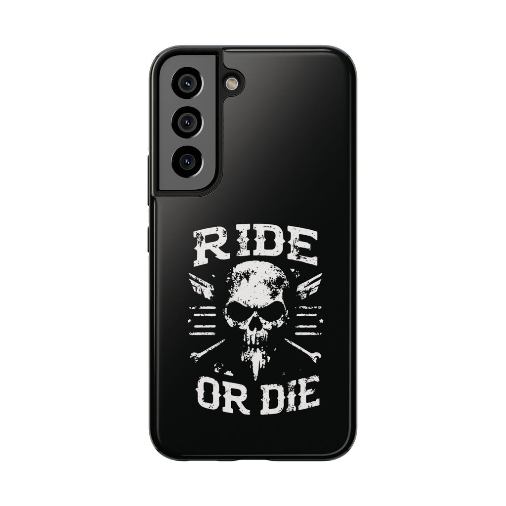 Ride or Die Skull Tough Phone Case | Biker Skull Graphic Phone Case