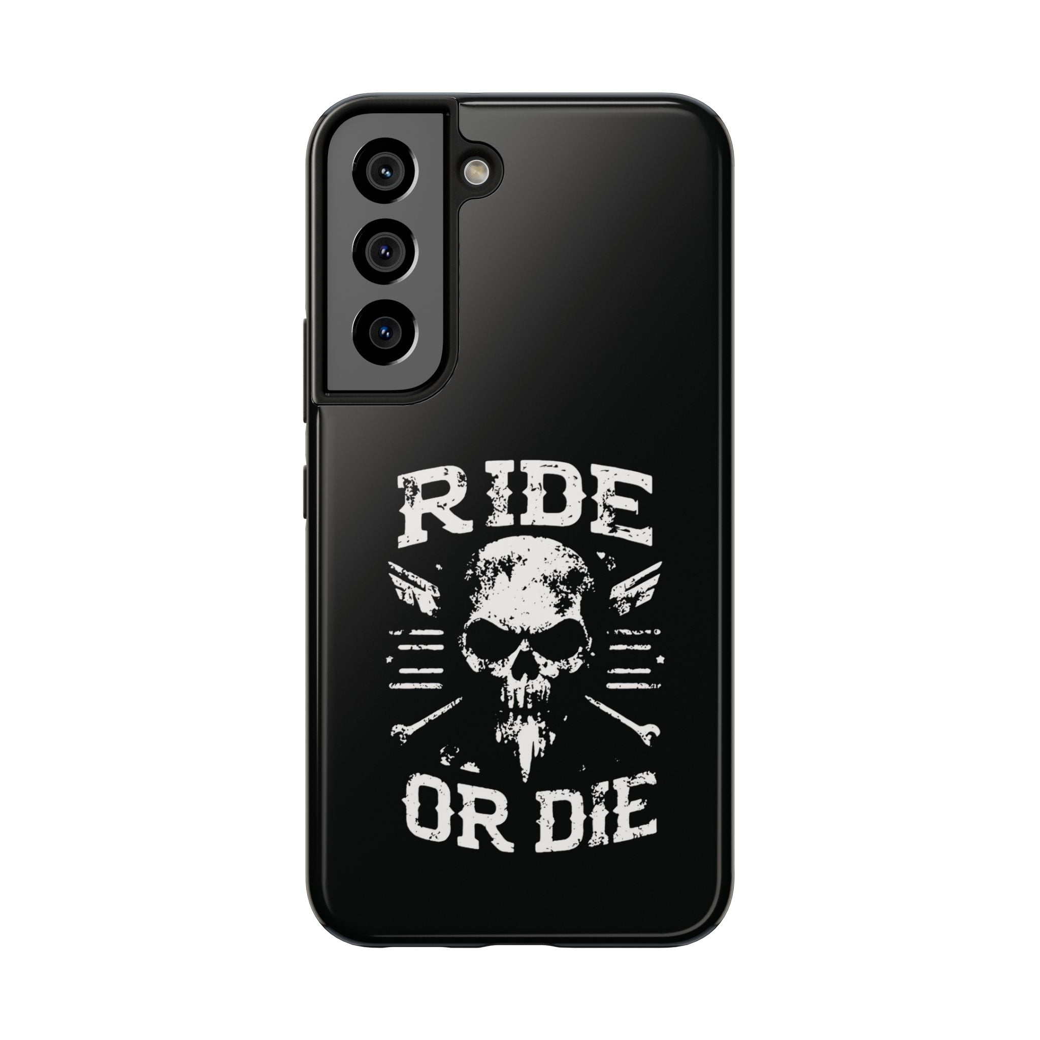 Ride or Die Skull Tough Phone Case | Biker Skull Graphic Phone Case