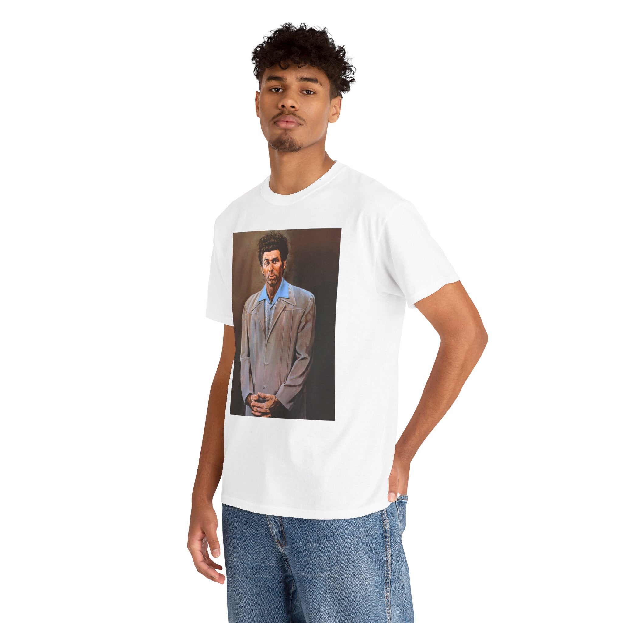 Seinfeld Cosmo Kramer the beloved character T-Shirt with his pained protrait artwork (2 Colors)