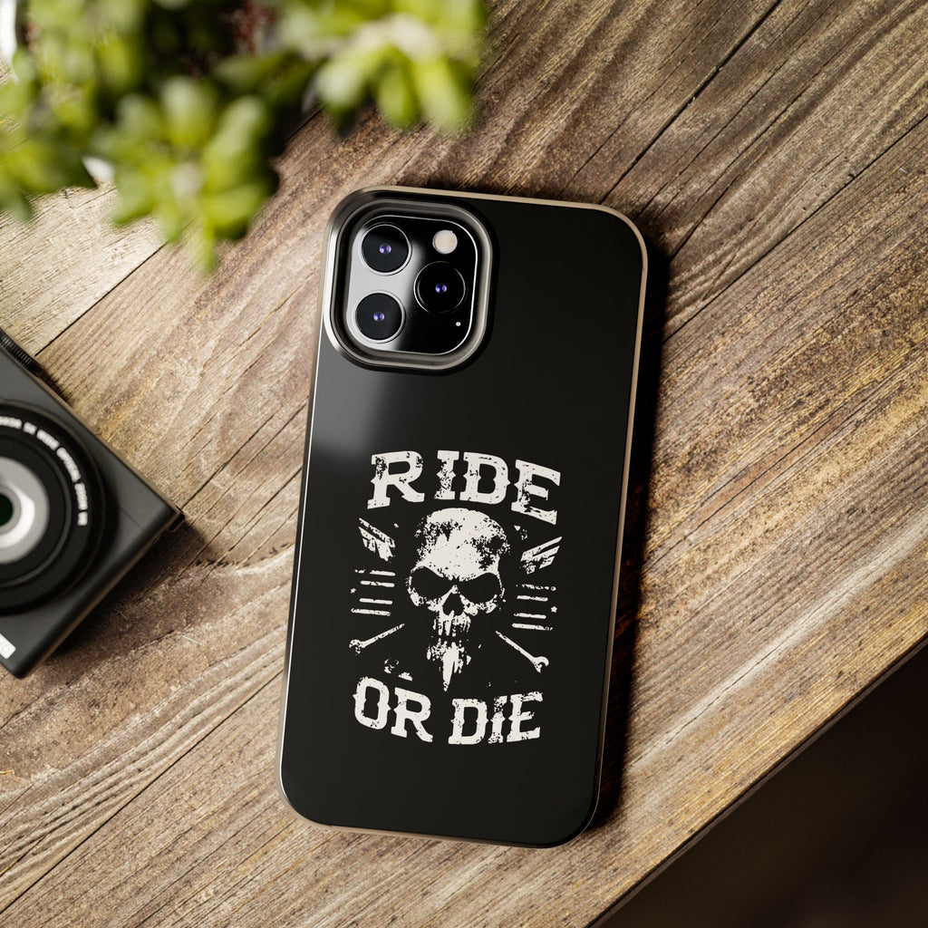 Ride or Die Skull Tough Phone Case | Biker Skull Graphic Phone Case