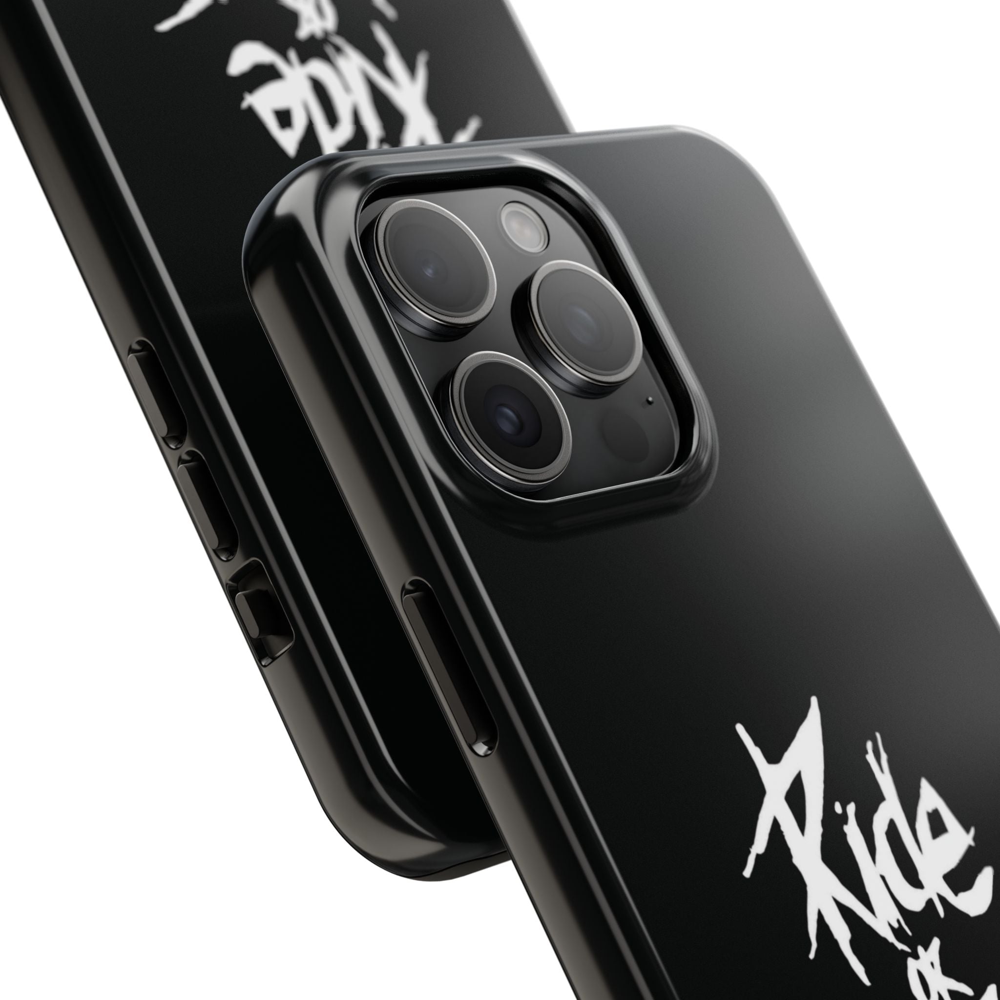 Ride or Die Skull Tough Phone Case | Edgy Script Biker Style Phone Case