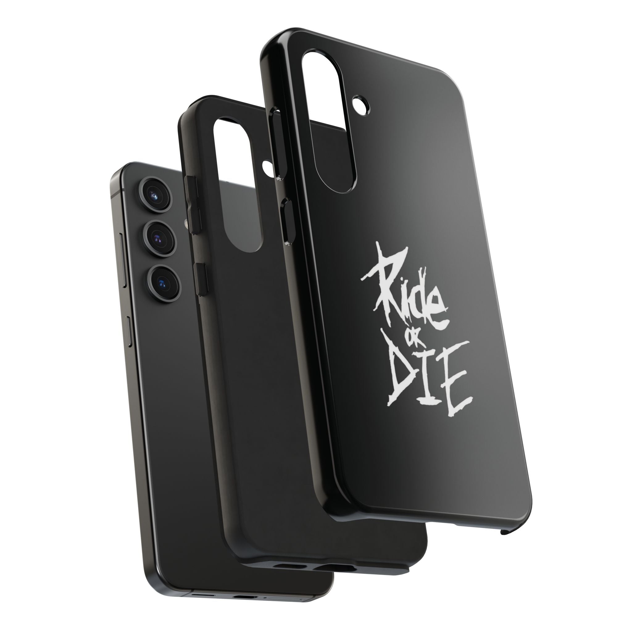 Ride or Die Skull Tough Phone Case | Edgy Script Biker Style Phone Case