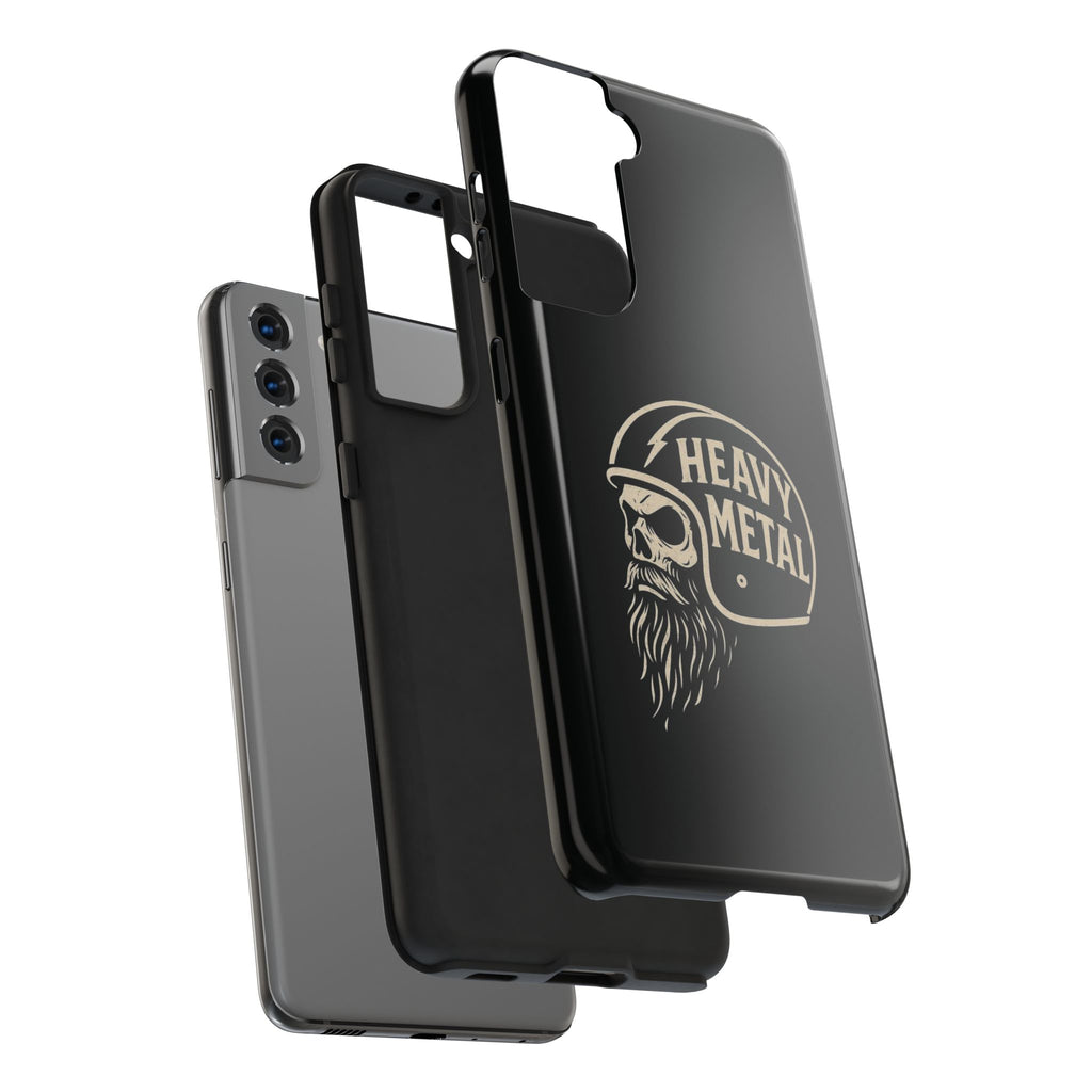 Heavy Metal Skull Tough Phone Case | Biker Helmet Skull Graphic Phone Case