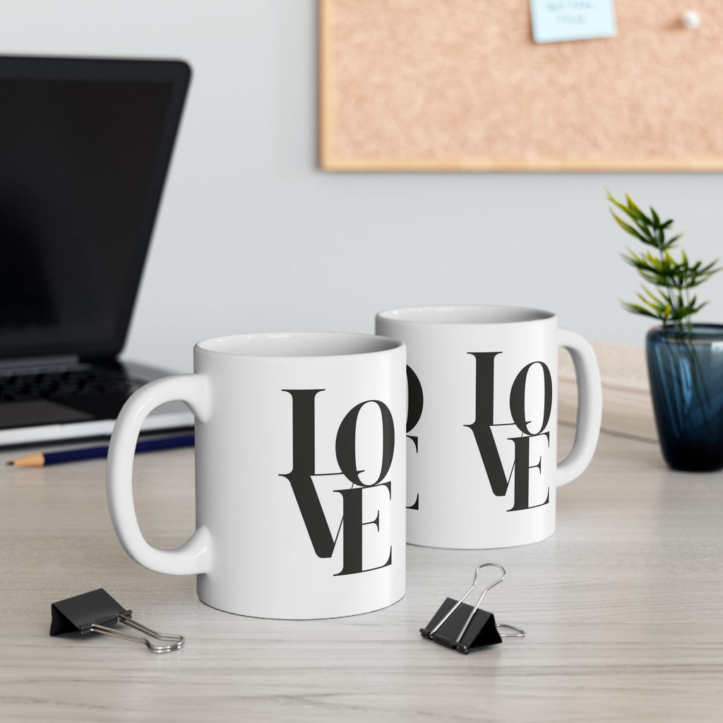 LOVE Typography Simplistic Design 11oz Coffee Mug | Perfect Gift for Lovers