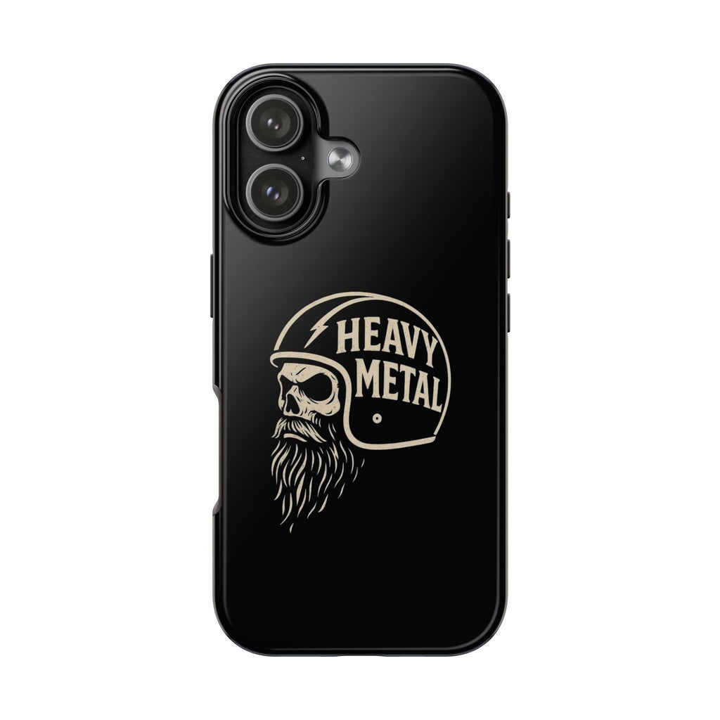 Heavy Metal Skull Tough Phone Case | Biker Helmet Skull Graphic Phone Case