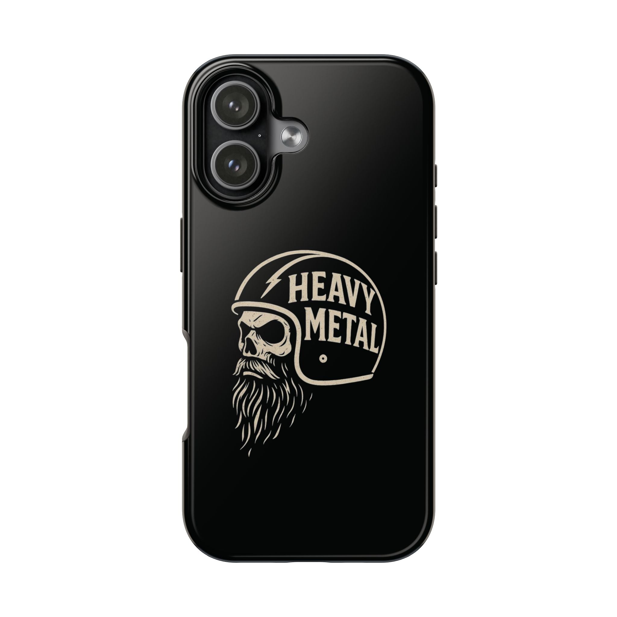 Heavy Metal Skull Tough Phone Case | Biker Helmet Skull Graphic Phone Case