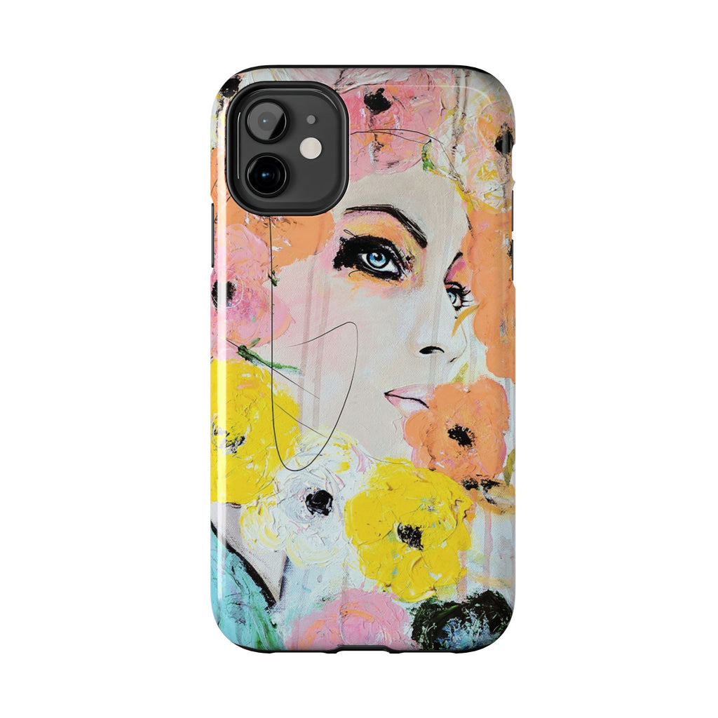 Vogue Inspired Floral Portrait Tough Phone Case | Feminine Fashion Art Phone Case