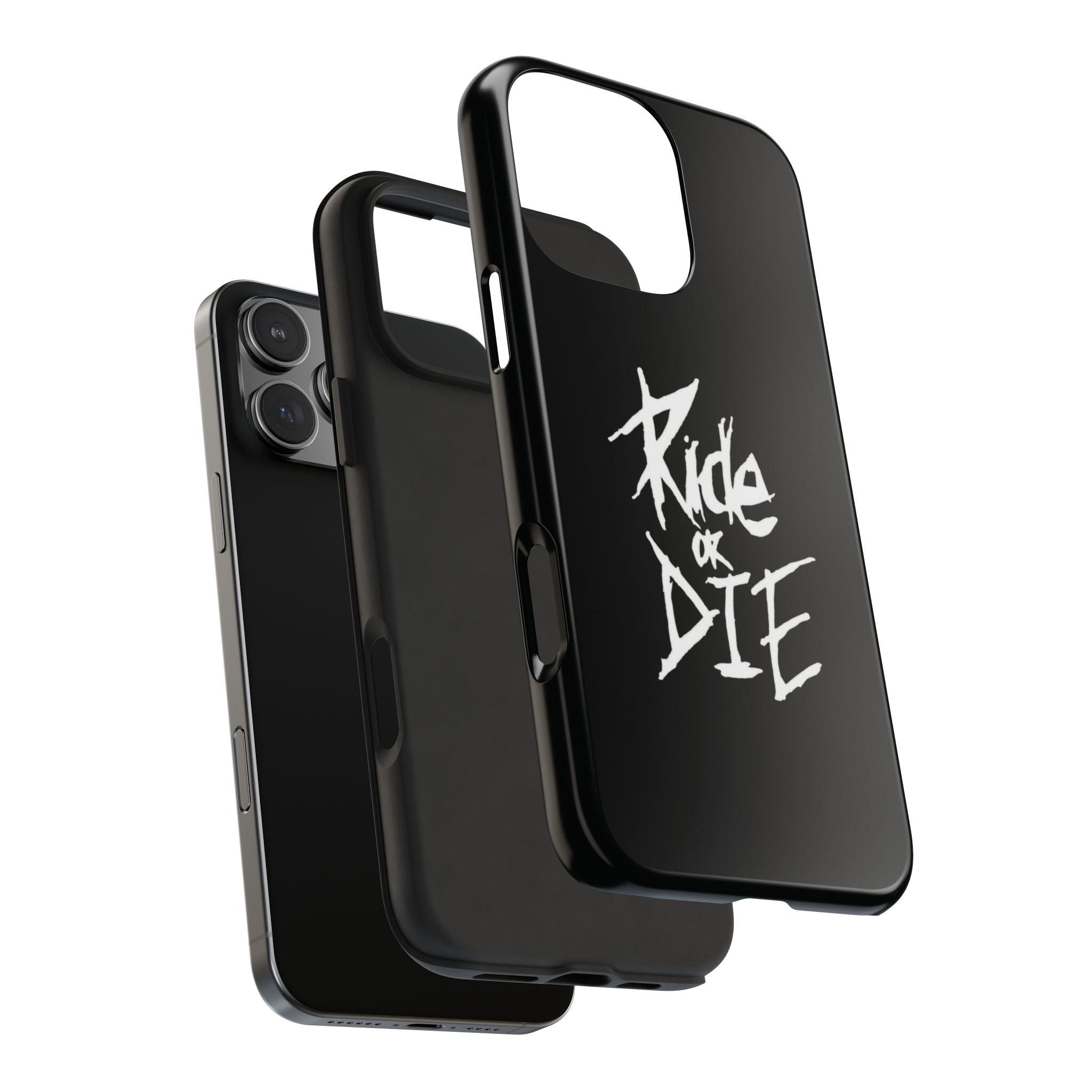 Ride or Die Skull Tough Phone Case | Edgy Script Biker Style Phone Case