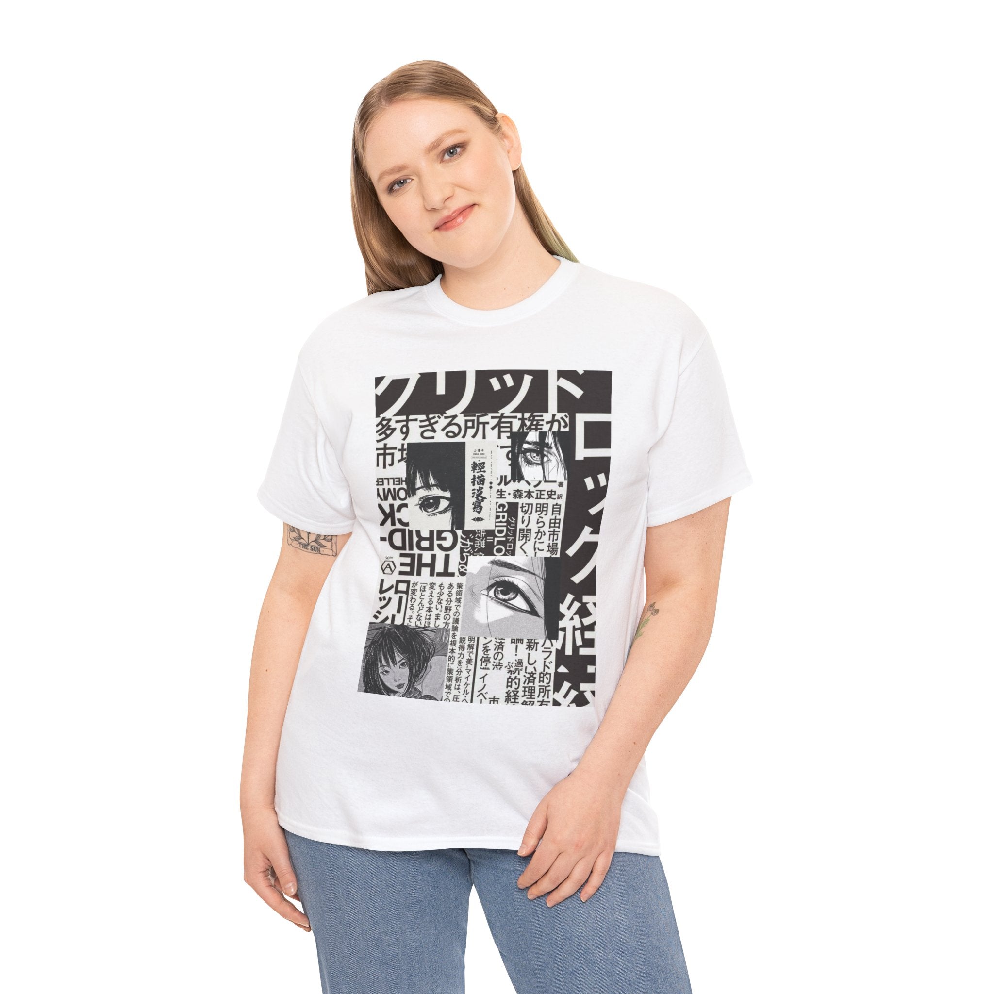Unisex Japanese Manga Collage T-Shirt Anime Streetwear Graphic Tee (2 Colors)