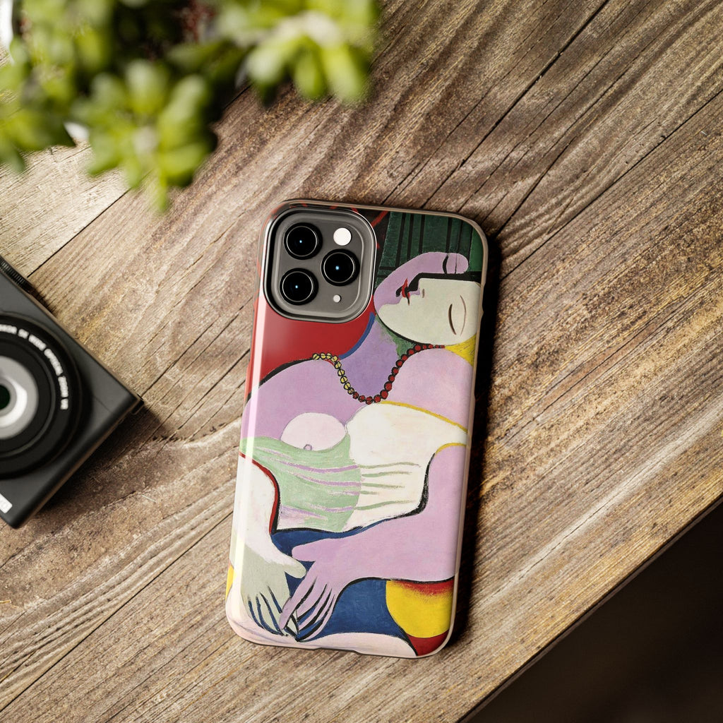 Picasso-Inspired Abstract Woman Tough Phone Case | Cubist Sleeping Woman Art Phone Case