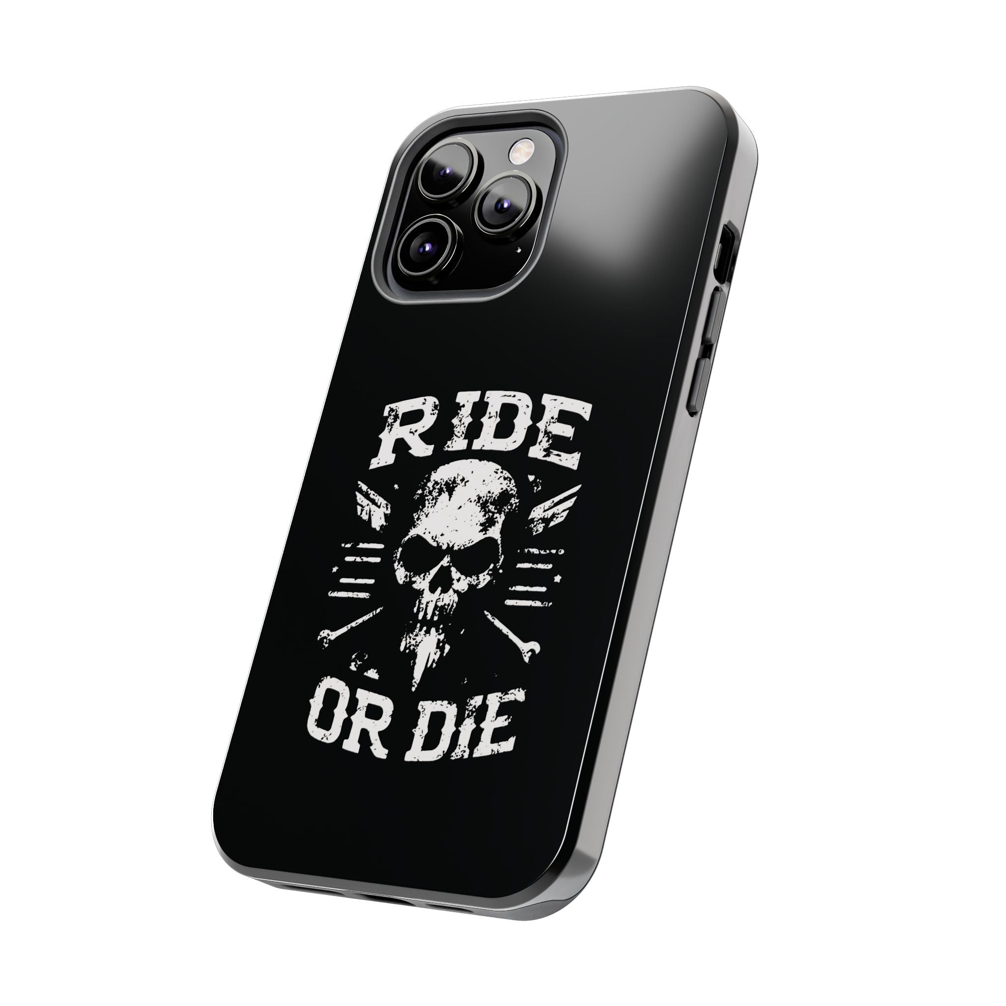 Ride or Die Skull Tough Phone Case | Biker Skull Graphic Phone Case