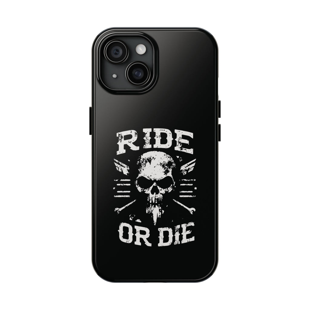 Ride or Die Skull Tough Phone Case | Biker Skull Graphic Phone Case