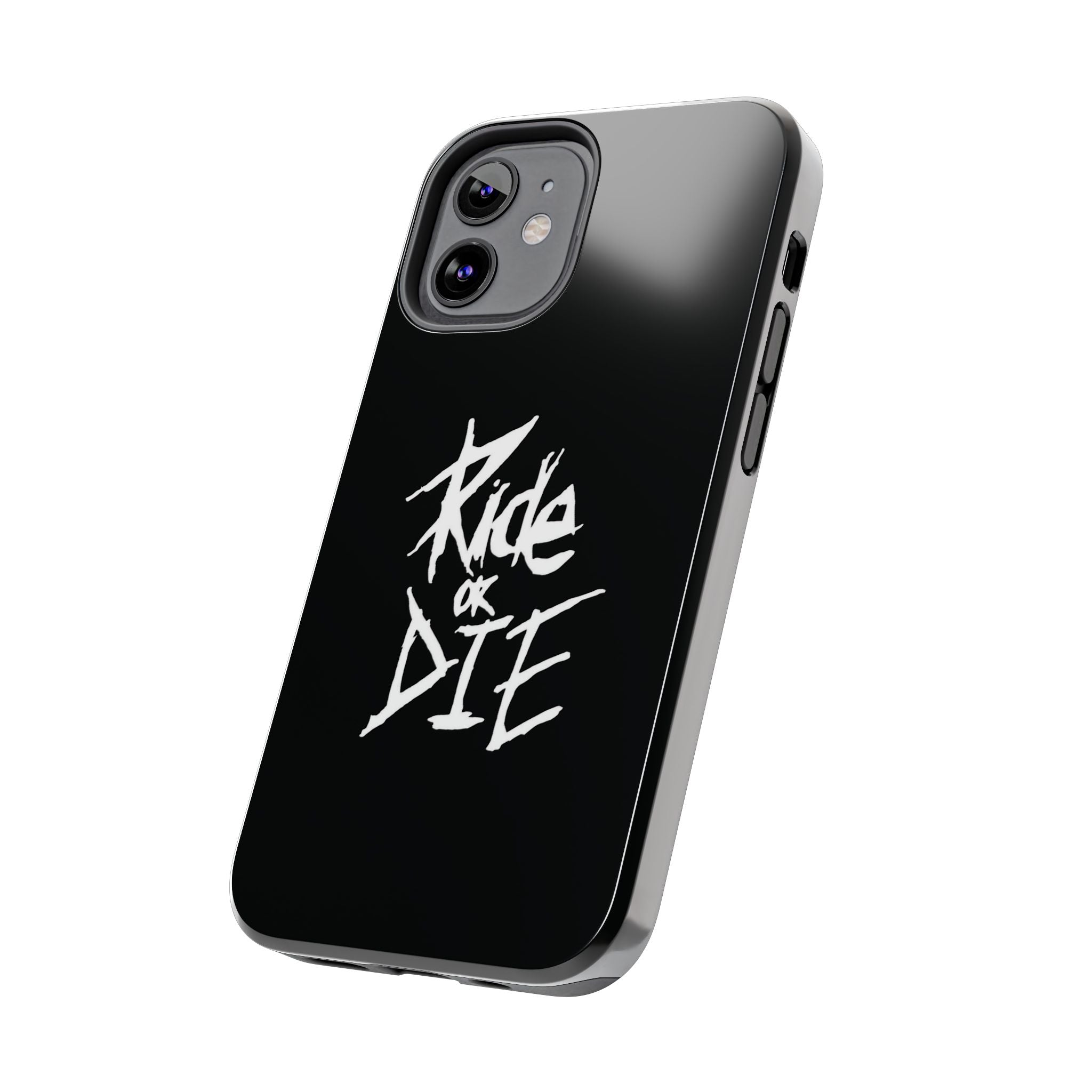 Ride or Die Skull Tough Phone Case | Edgy Script Biker Style Phone Case