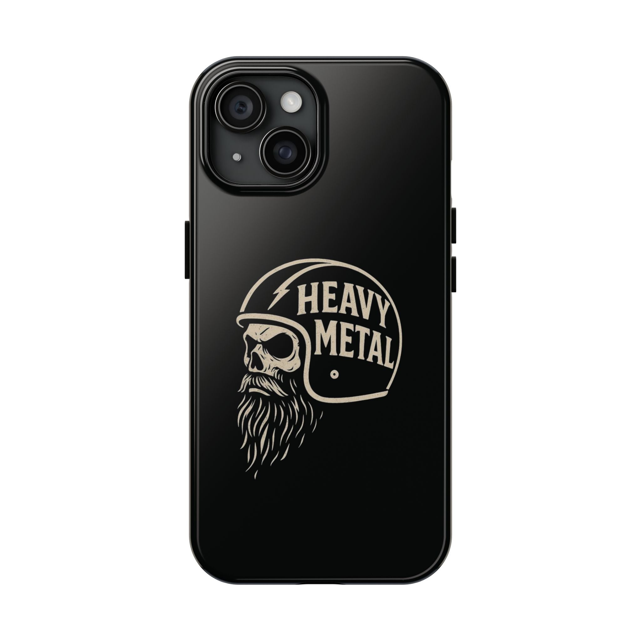Heavy Metal Skull Tough Phone Case | Biker Helmet Skull Graphic Phone Case
