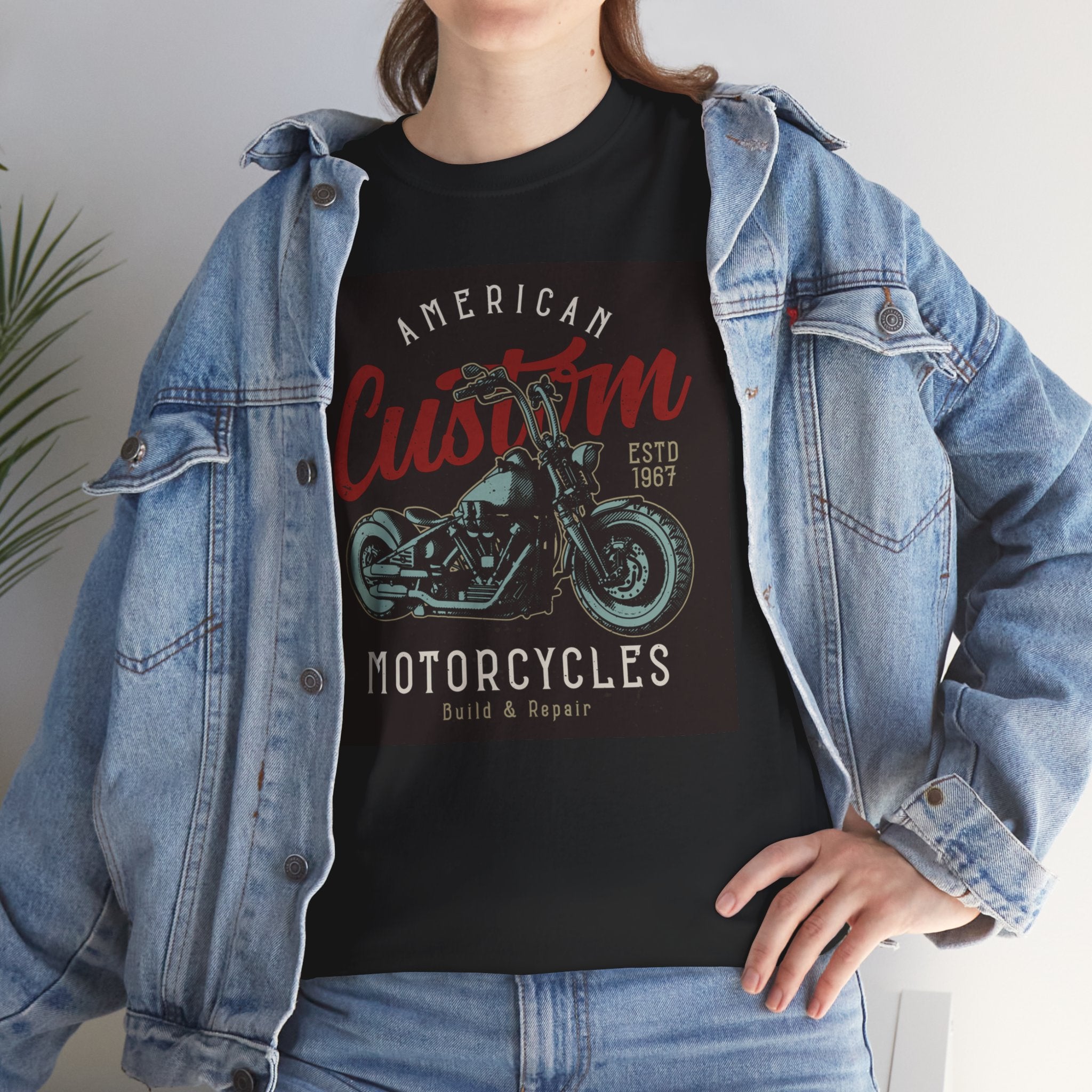 Unisex American Custom Motorcycle Graphic T-Shirt