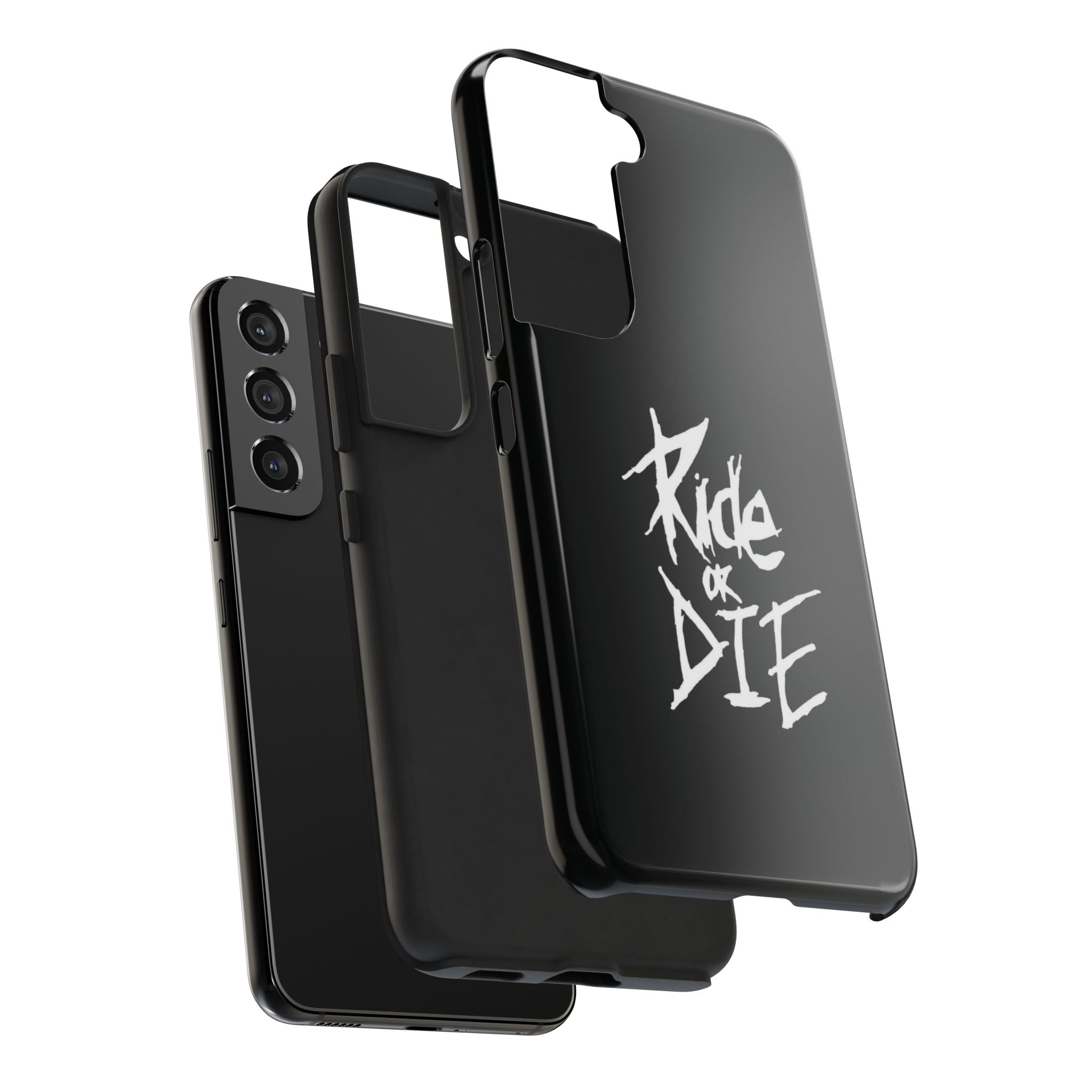 Ride or Die Skull Tough Phone Case | Edgy Script Biker Style Phone Case