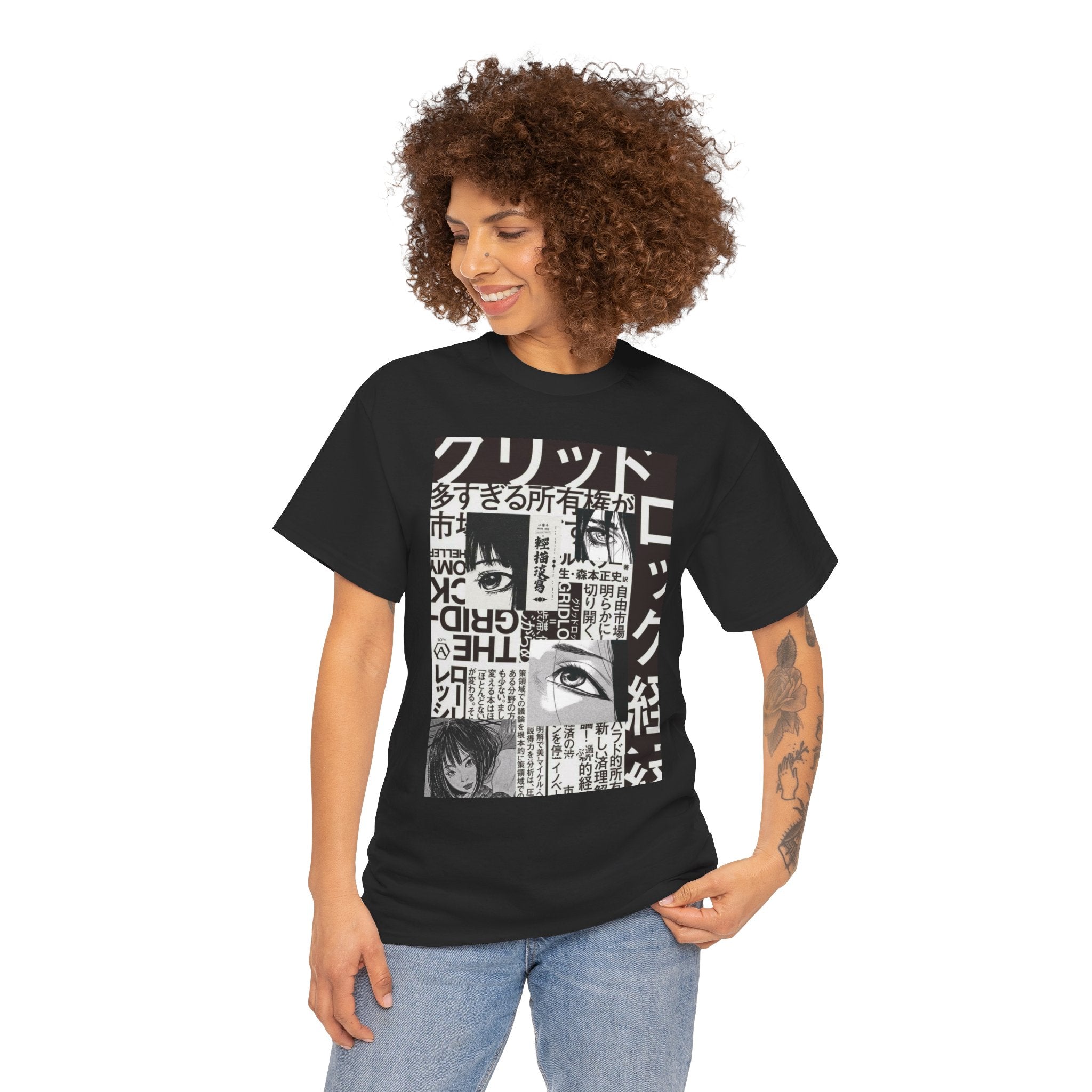 Unisex Japanese Manga Collage T-Shirt Anime Streetwear Graphic Tee (2 Colors)