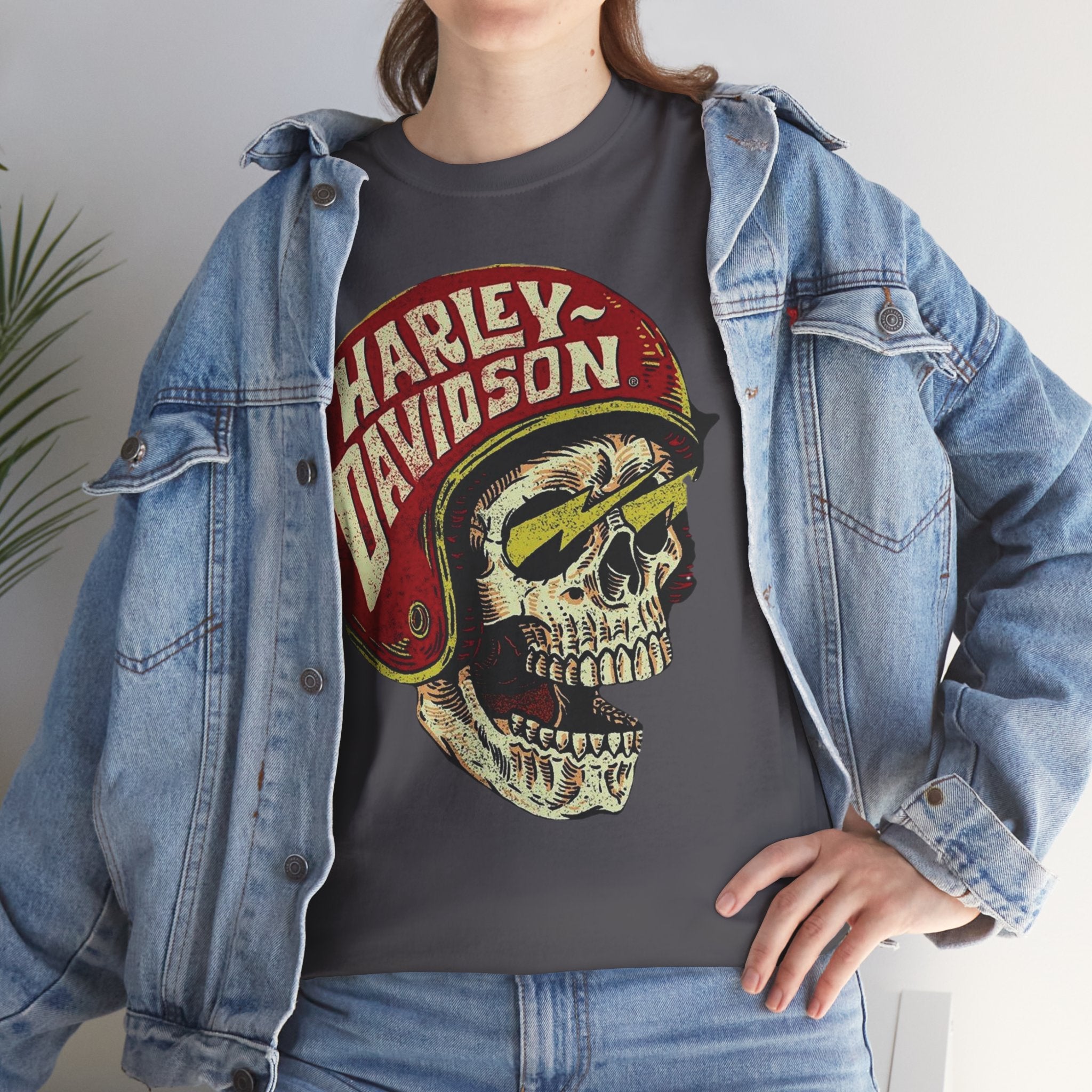 Unisex Harley Davidson Skull T-Shirt With Vintage Biker Style Streetwear (5 Colors)