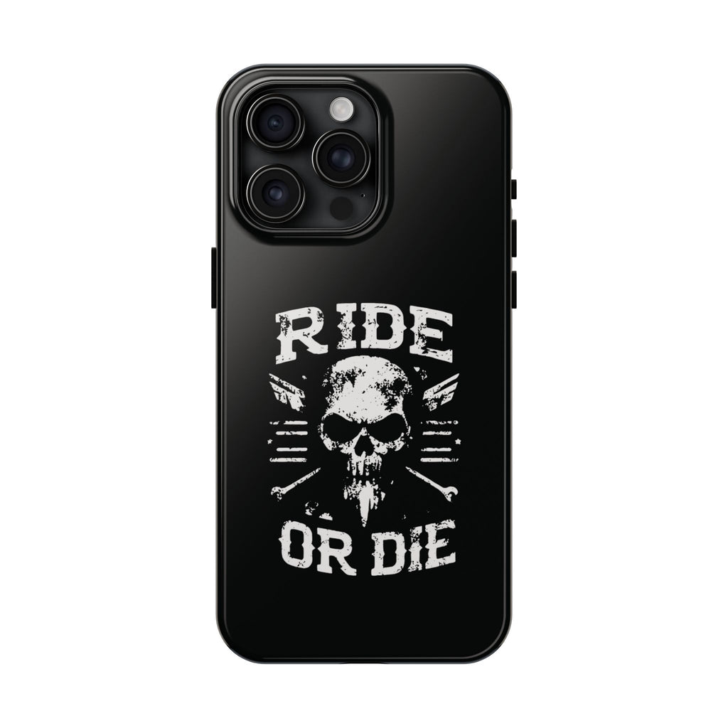 Ride or Die Skull Tough Phone Case | Biker Skull Graphic Phone Case