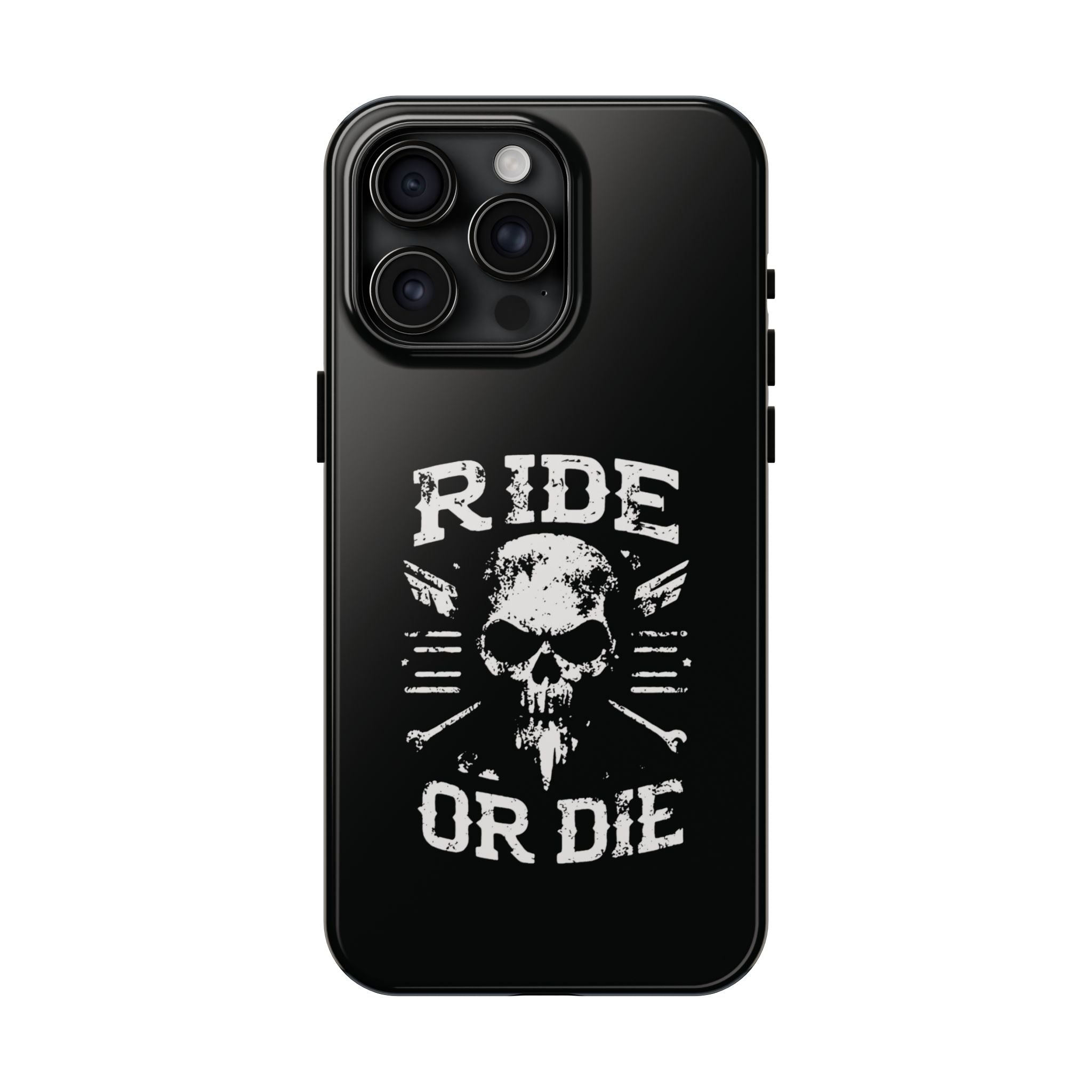 Ride or Die Skull Tough Phone Case | Biker Skull Graphic Phone Case