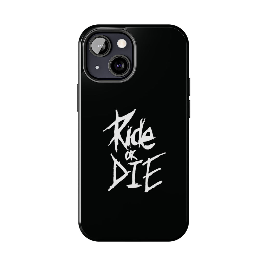 Ride or Die Skull Tough Phone Case | Edgy Script Biker Style Phone Case