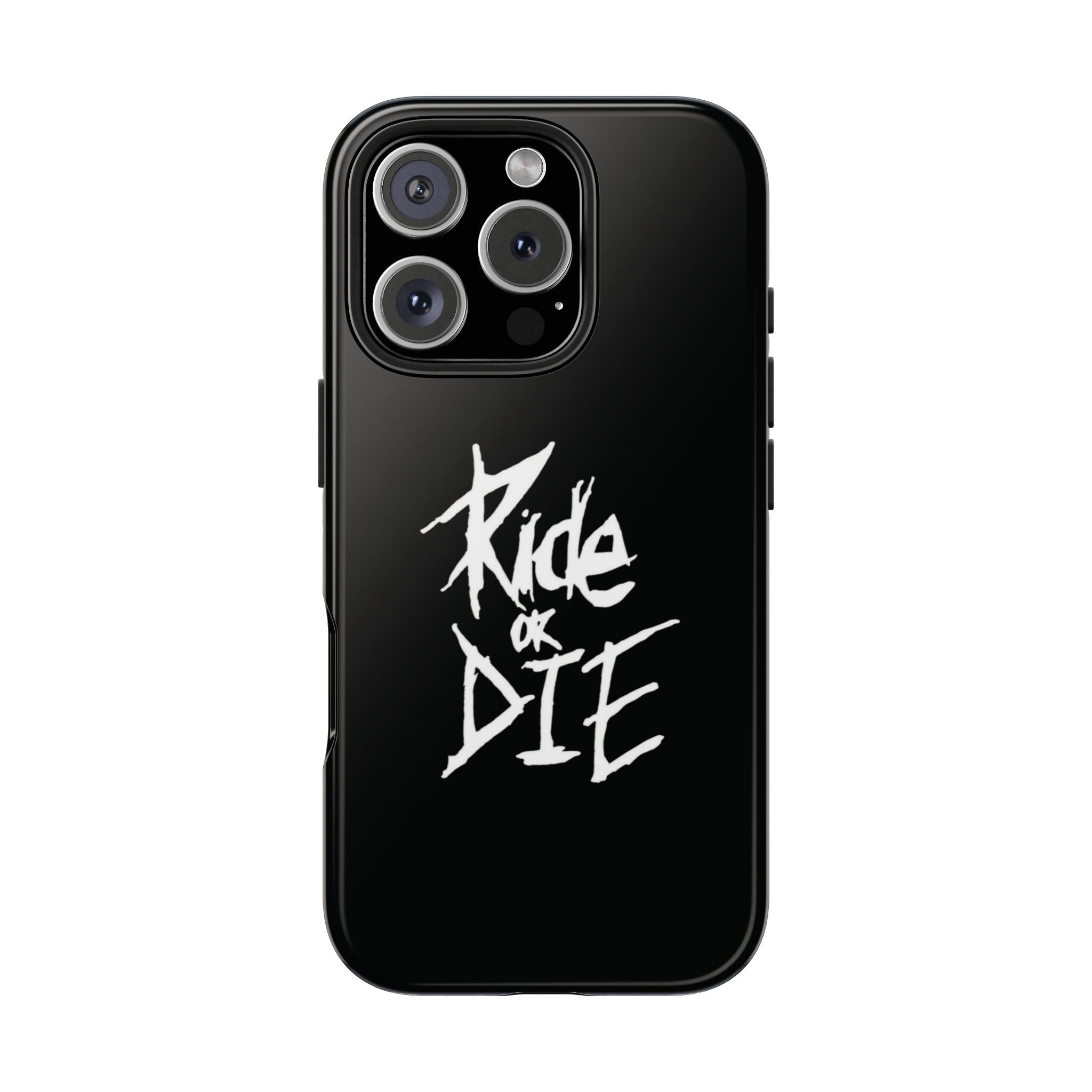 Ride or Die Skull Tough Phone Case | Edgy Script Biker Style Phone Case