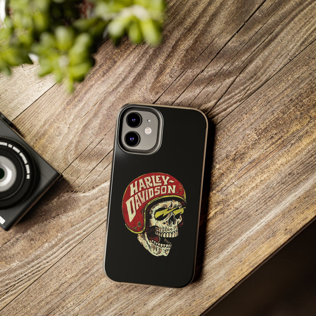 Skull Helmet Tough Phone Case | Vintage Motorcycle Biker Phone Case