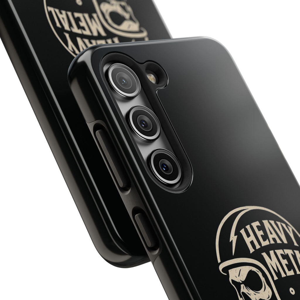 Heavy Metal Skull Tough Phone Case | Biker Helmet Skull Graphic Phone Case