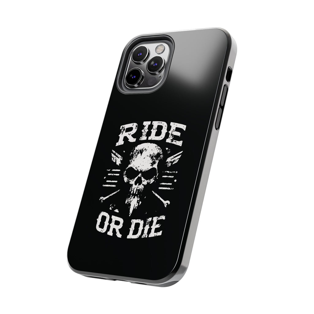 Ride or Die Skull Tough Phone Case | Biker Skull Graphic Phone Case