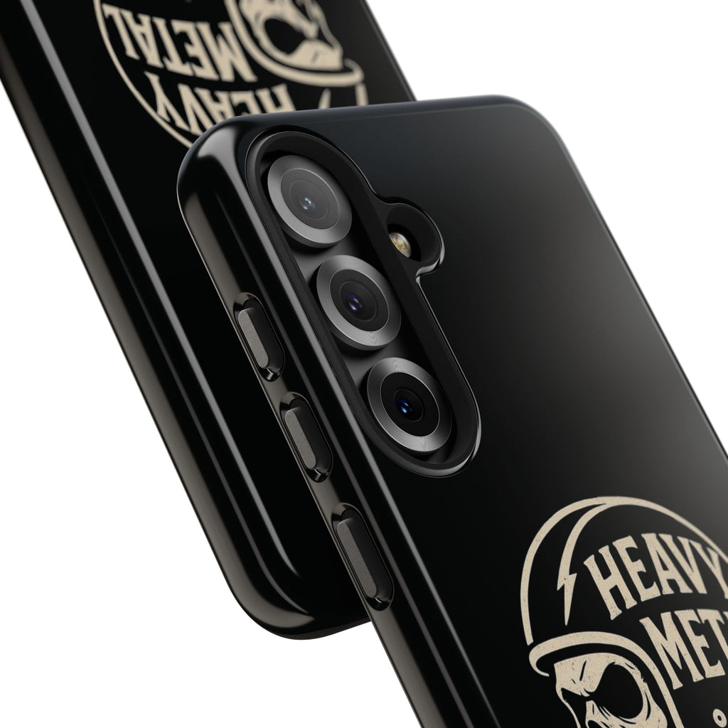 Heavy Metal Skull Tough Phone Case | Biker Helmet Skull Graphic Phone Case