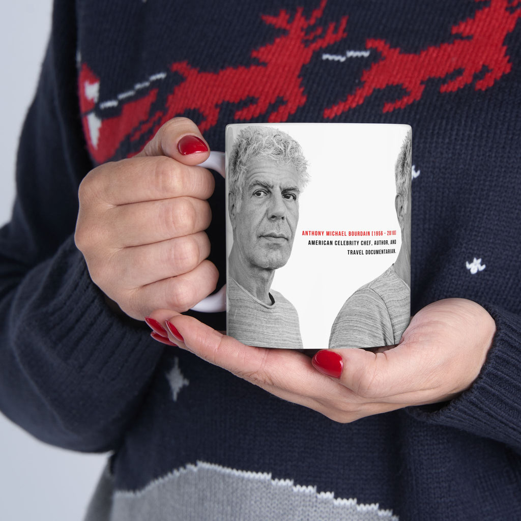 Anthony Bourdain Tribute Mug | Food Lover Coffee Mug | Chef & Travel Fan Gift | 11oz Ceramic Mug