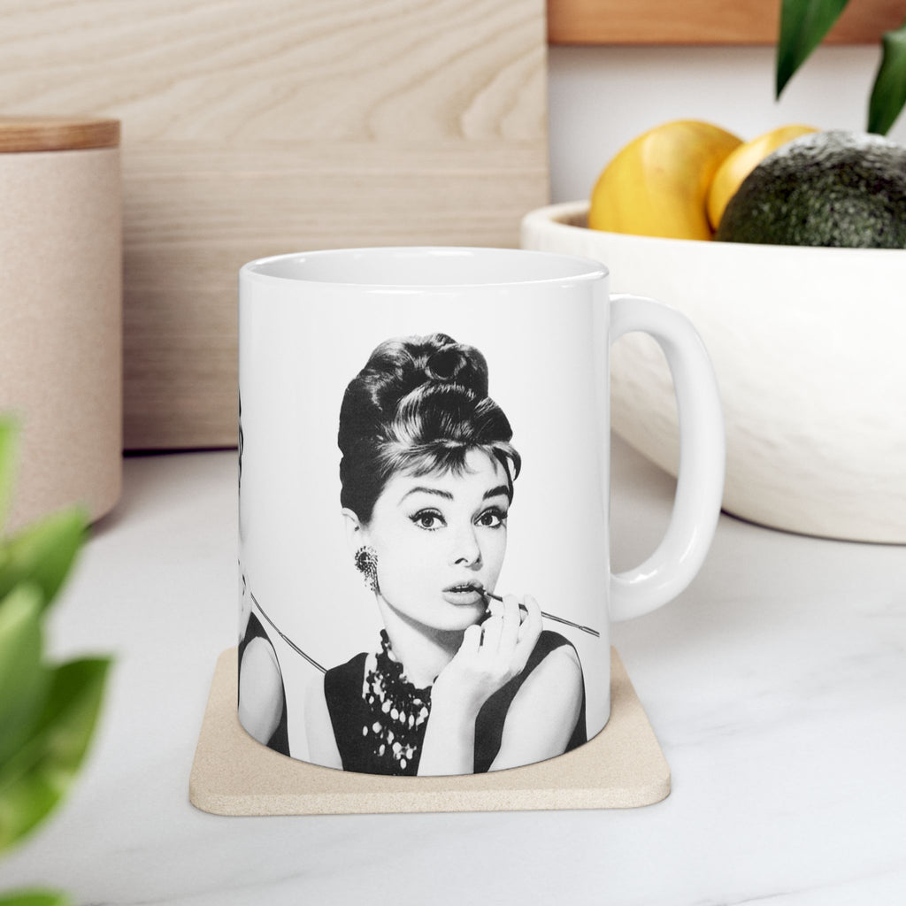 Audrey Hepburn Classic Movie 11oz Coffee Mug | Vintage Hollywood Retro Glam