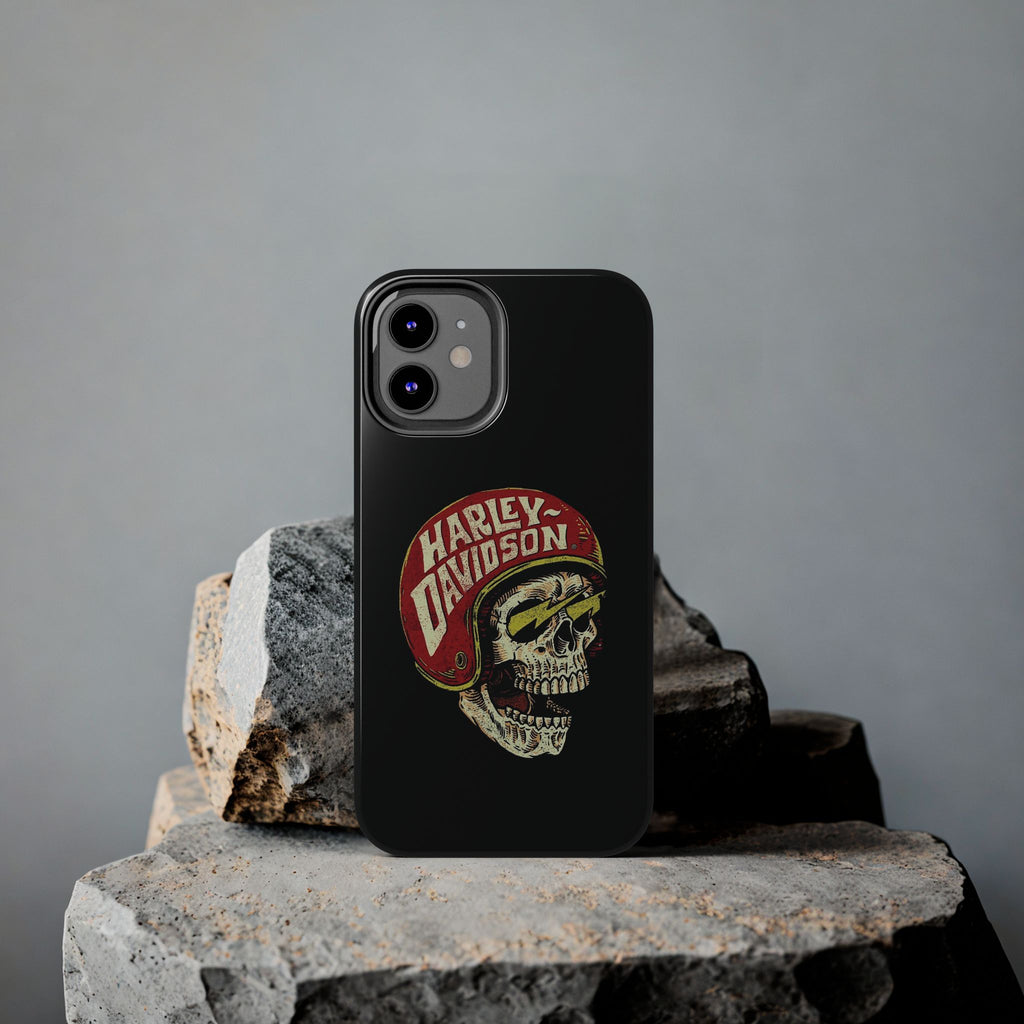 Skull Helmet Tough Phone Case | Vintage Motorcycle Biker Phone Case