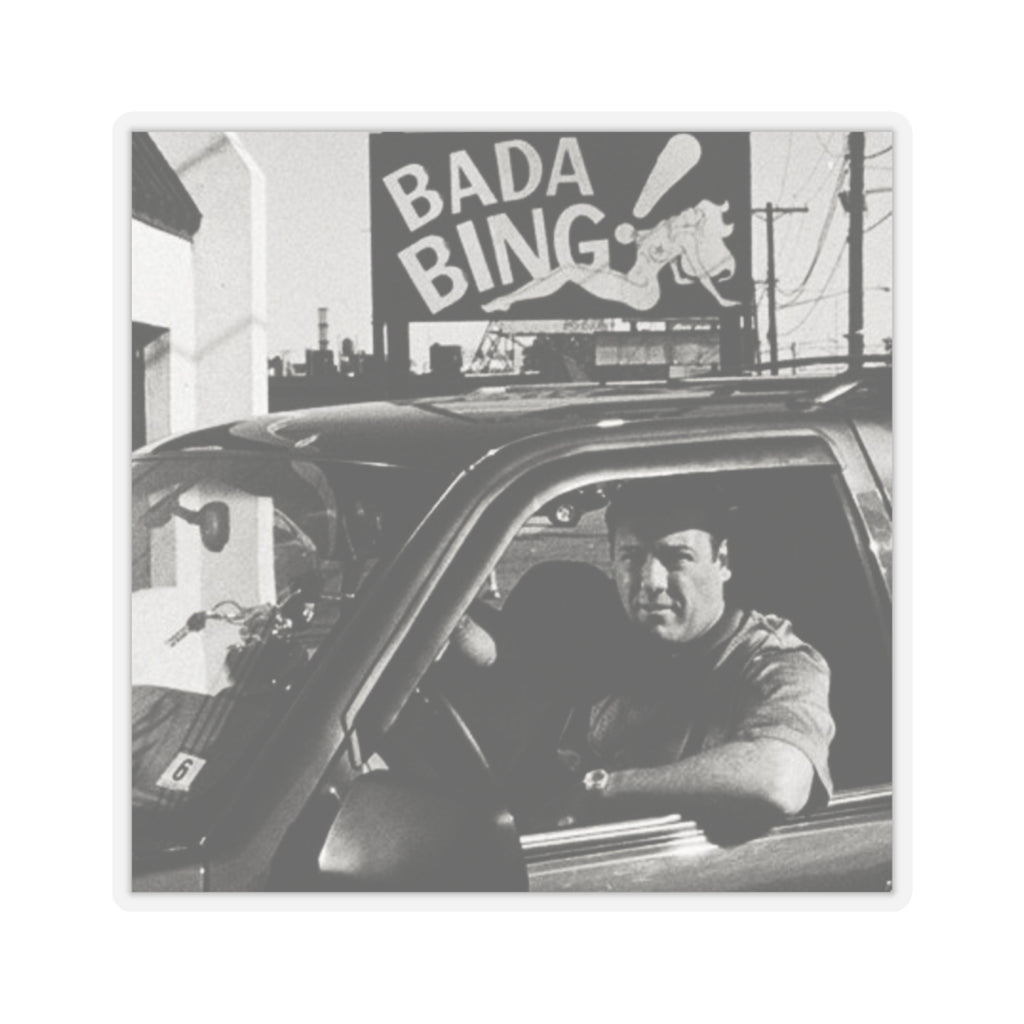 Tony Soprano Bada Bing Custom Sticker with Tony in Black and White (4 Sizes)