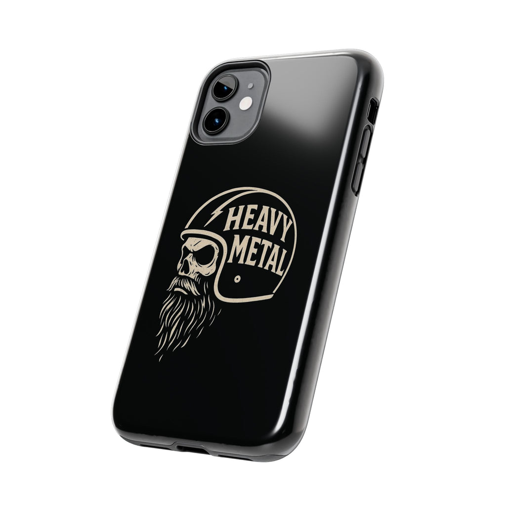 Heavy Metal Skull Tough Phone Case | Biker Helmet Skull Graphic Phone Case
