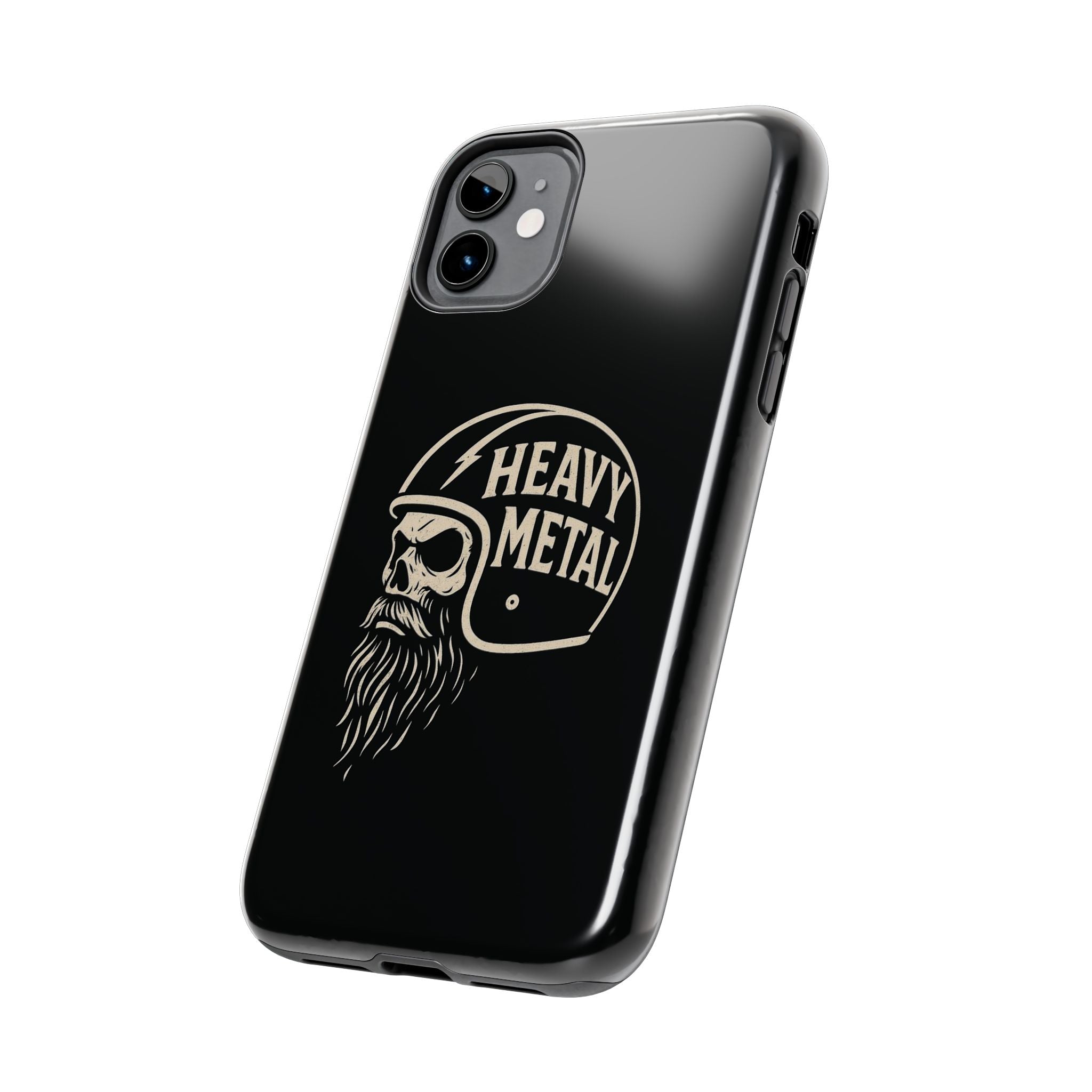 Heavy Metal Skull Tough Phone Case | Biker Helmet Skull Graphic Phone Case