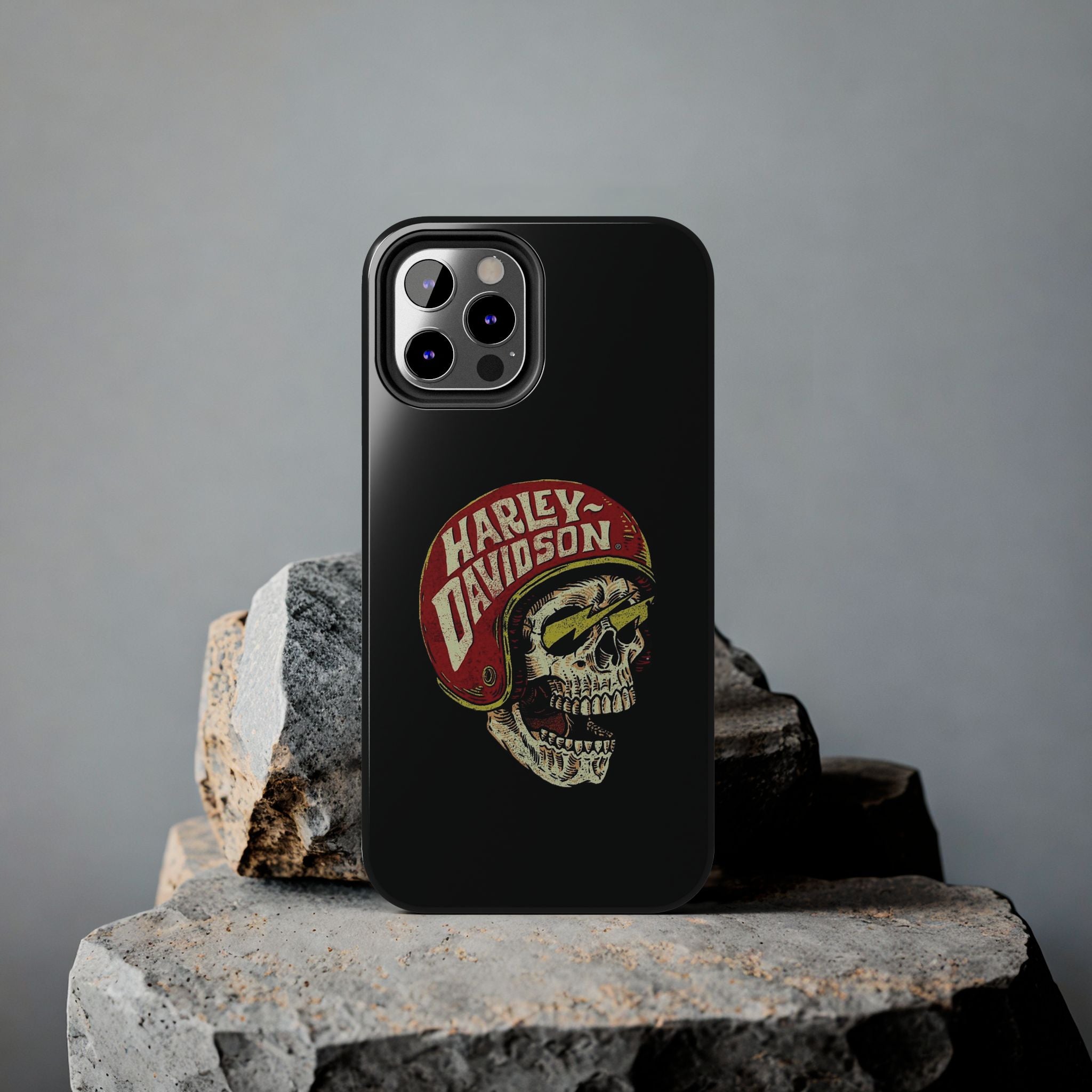 Skull Helmet Tough Phone Case | Vintage Motorcycle Biker Phone Case