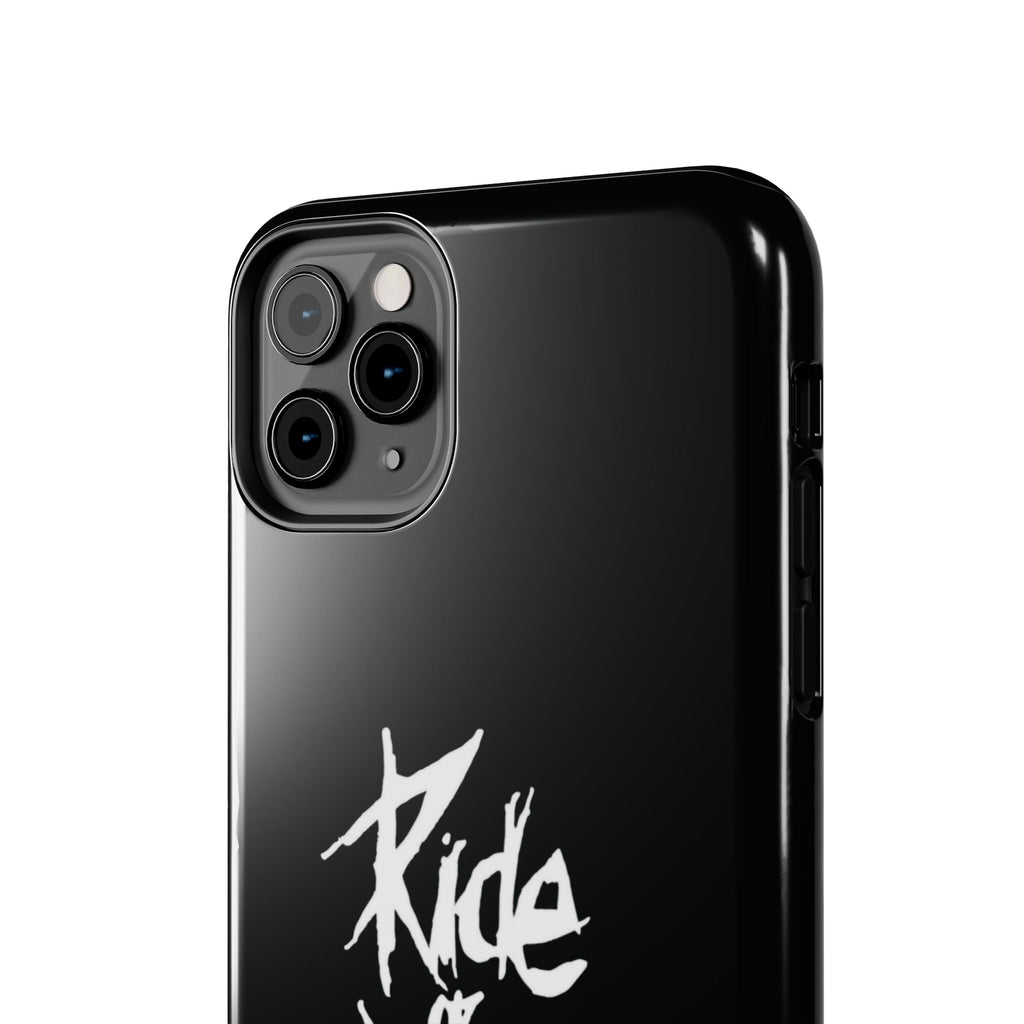 Ride or Die Skull Tough Phone Case | Edgy Script Biker Style Phone Case